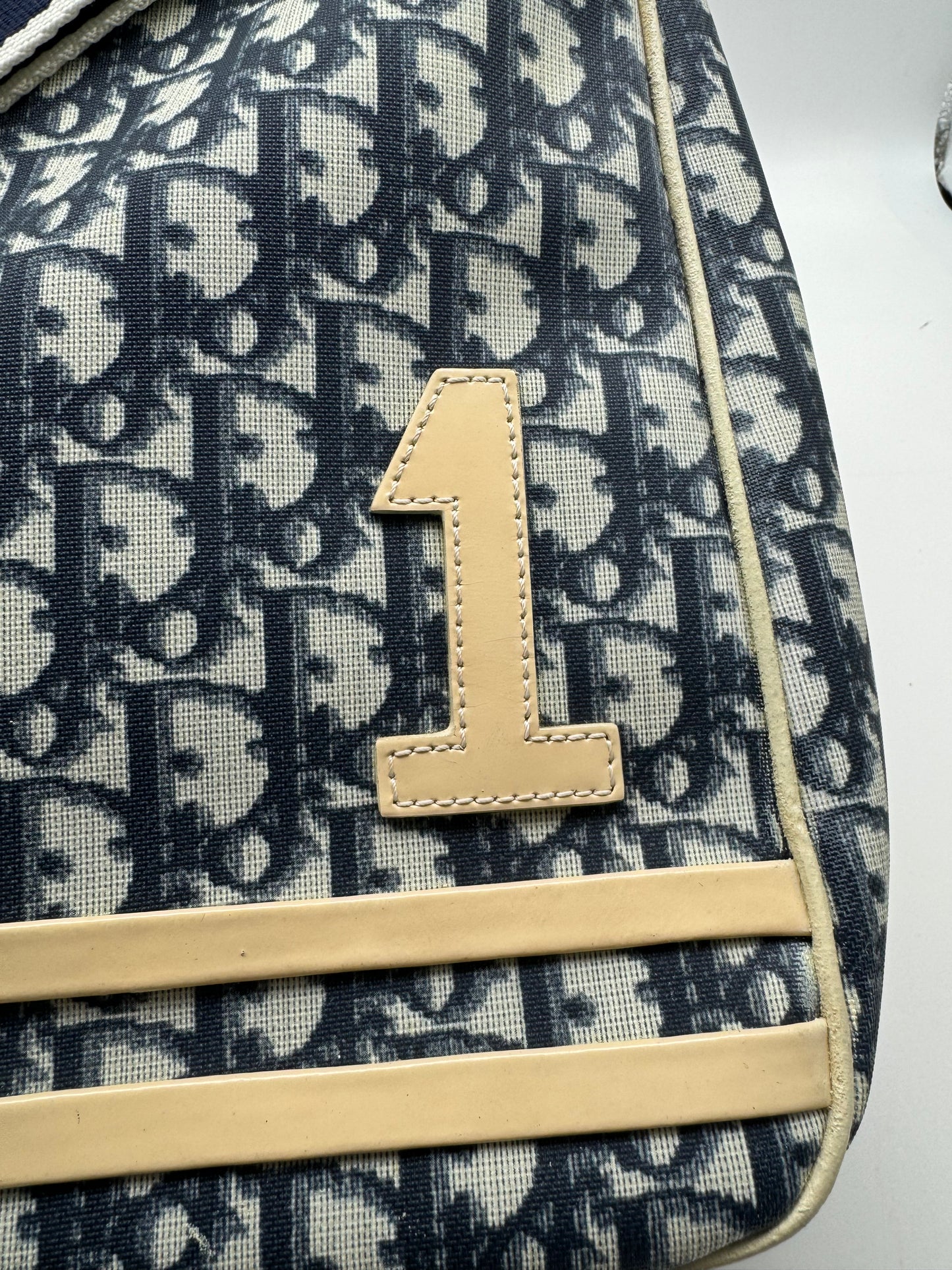 Authentic Dior Navy Blue Trotter Messenger Bag