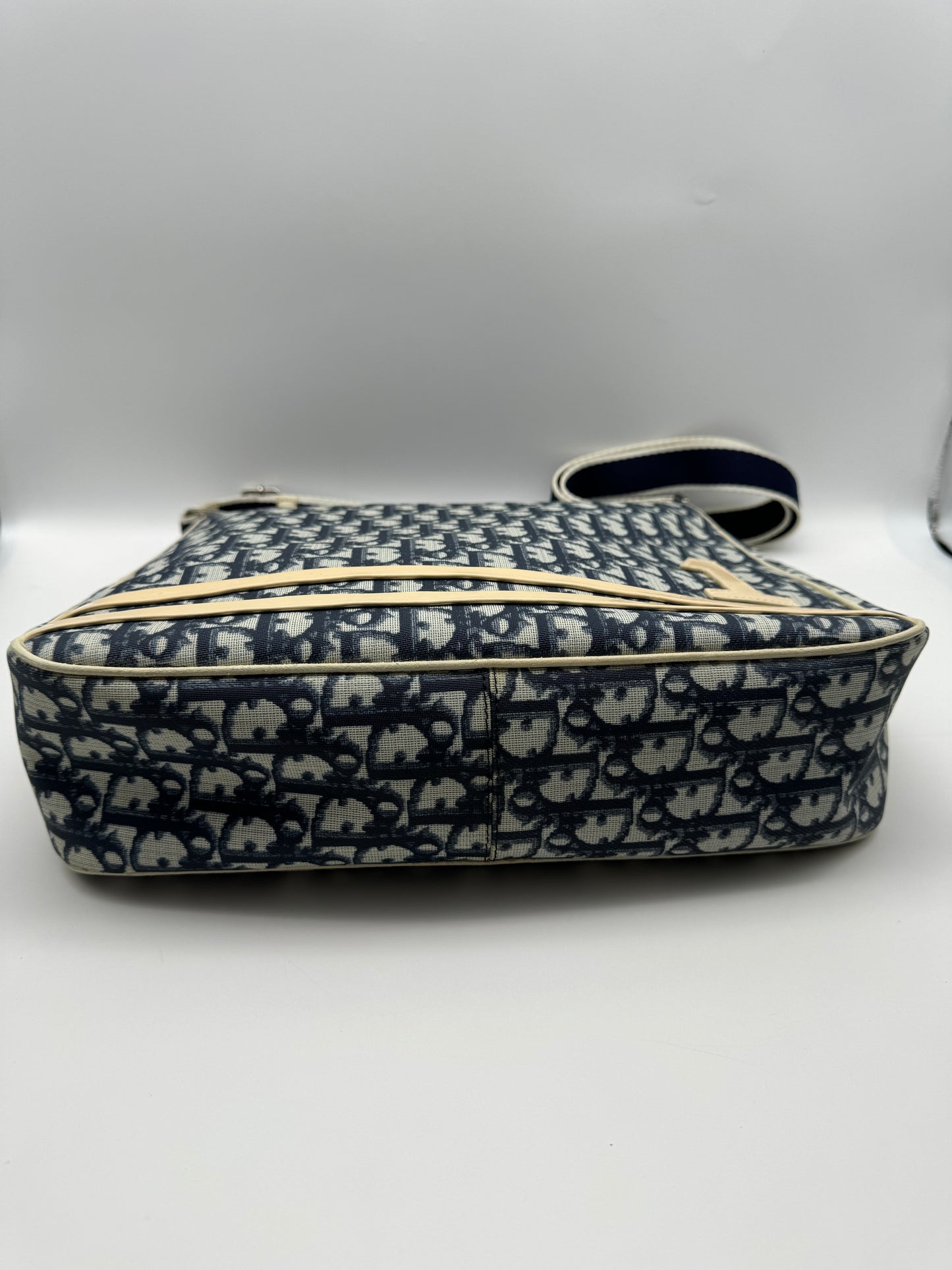 Authentic Dior Navy Blue Trotter Messenger Bag