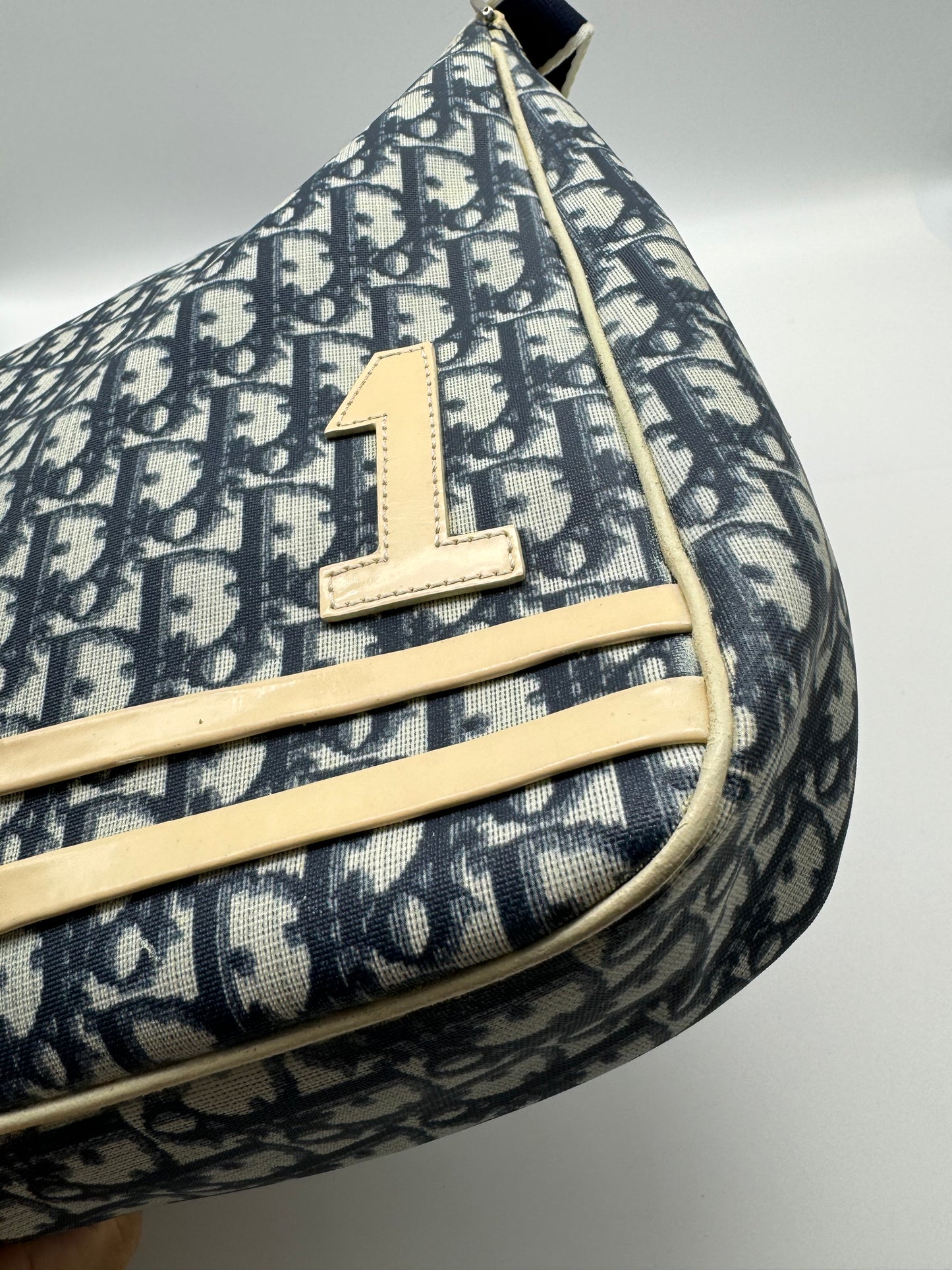 Authentic Dior Navy Blue Trotter Messenger Bag