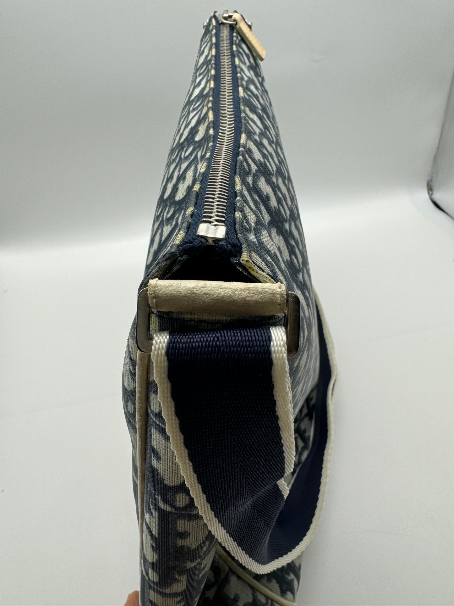 Authentic Dior Navy Blue Trotter Messenger Bag