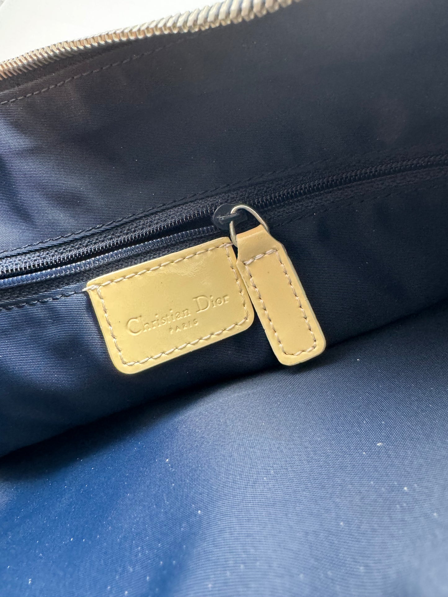 Authentic Dior Navy Blue Trotter Messenger Bag