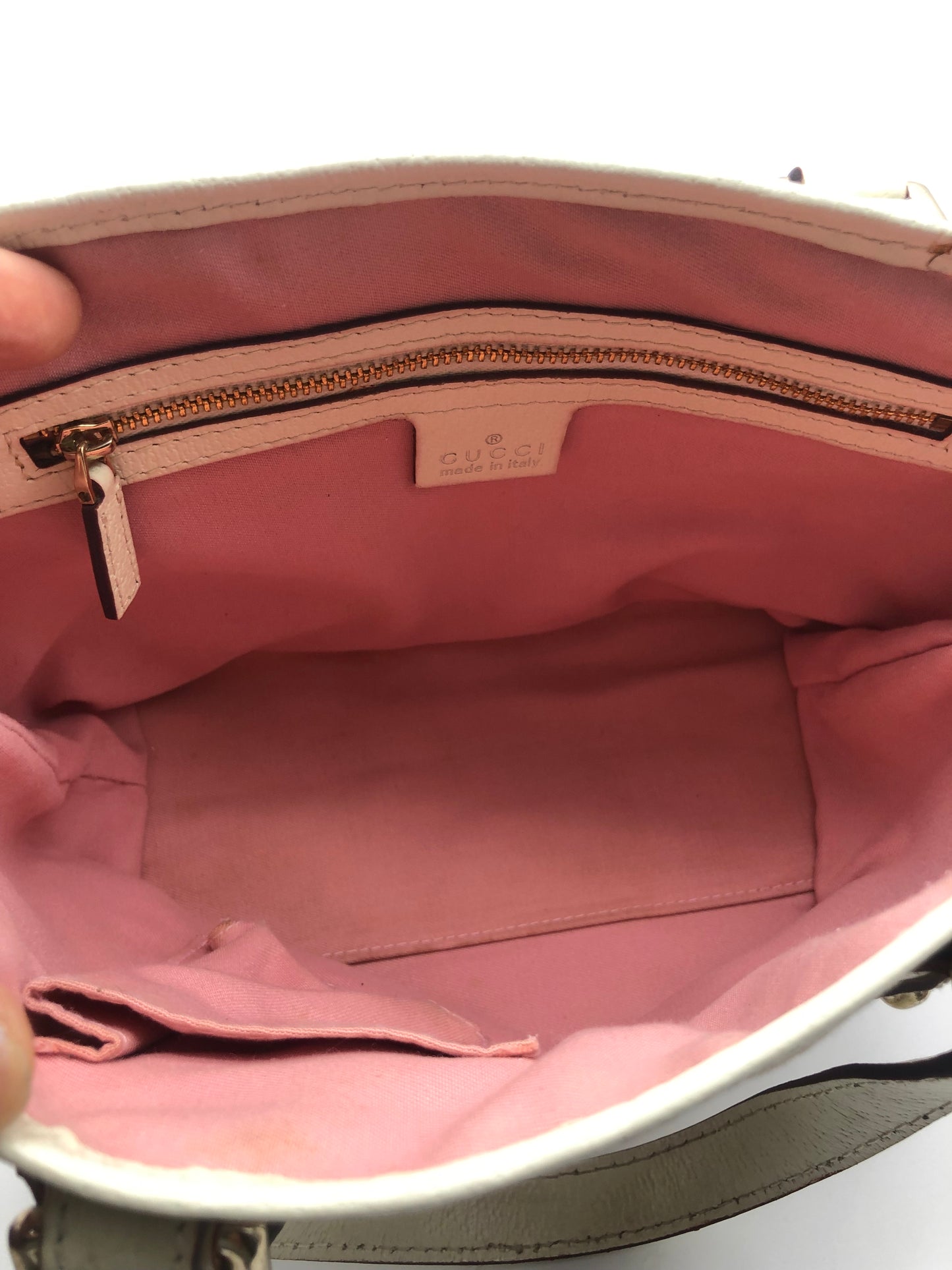 Authentic GUCCI Sherry Line Pink GG Canvas Small Tote
