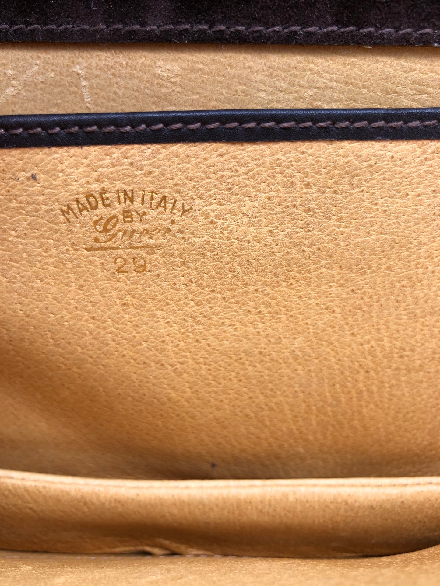 Authentic GUCCI Dark Brown Suede Clutch Added Strap Shoulder Bag