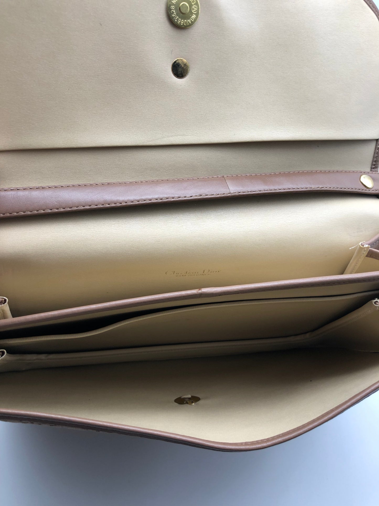 Authentic Christian Dior Brown Suede Trotter Shoulder/Crossbody Bag