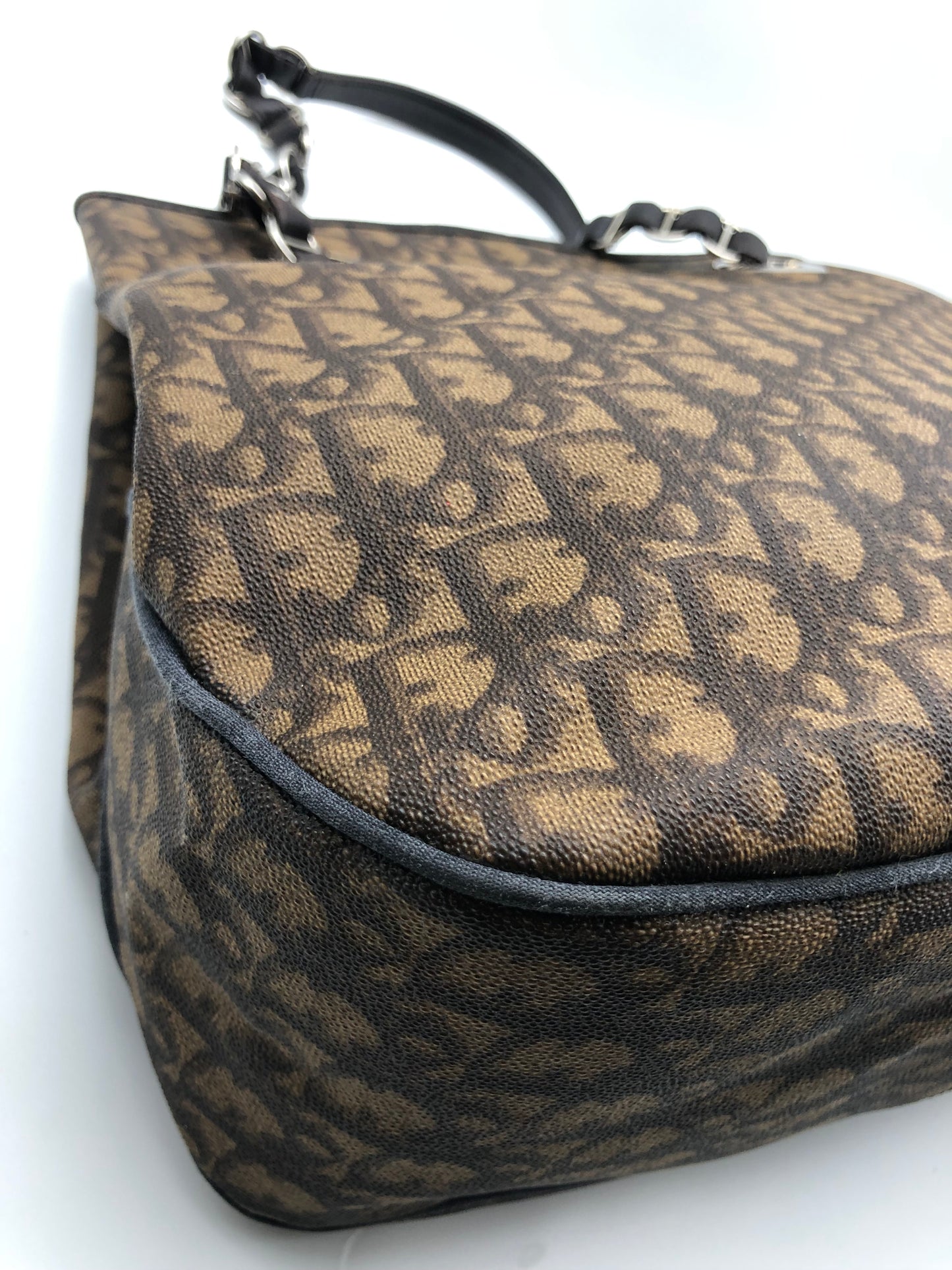 Authentic Christian Dior Dark BrownTrotter Romantique Tote Bag