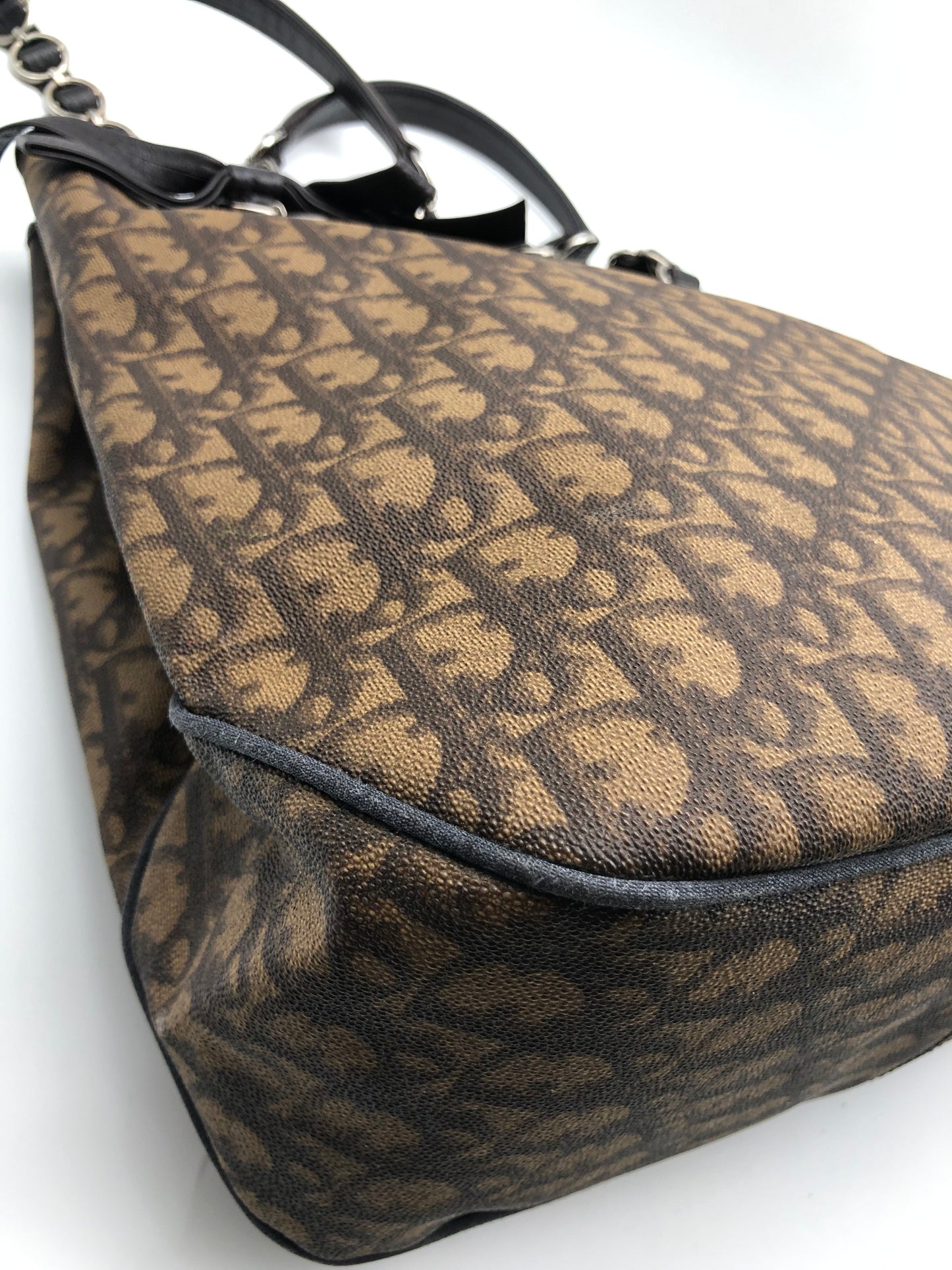 Authentic Christian Dior Dark BrownTrotter Romantique Tote Bag