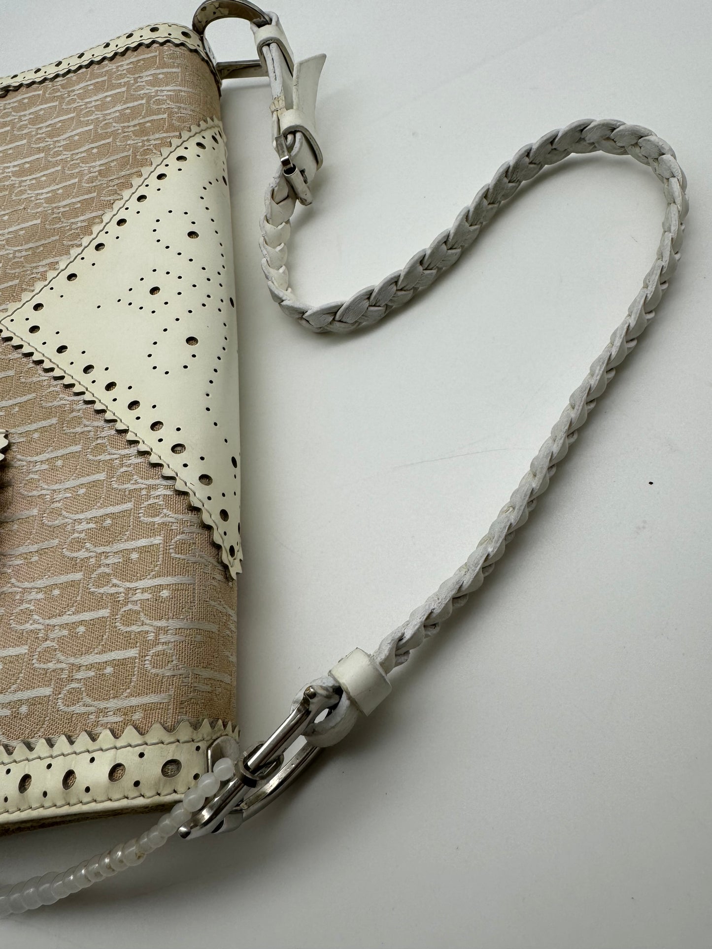 Authentic Christian Dior D'trick White & Pink Shoulder Bag