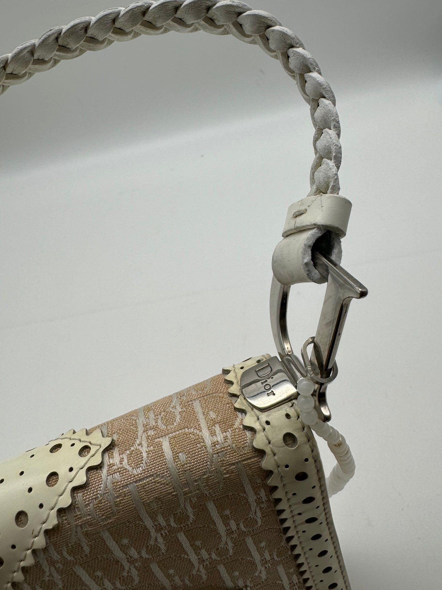 Authentic Christian Dior D'trick White & Pink Shoulder Bag