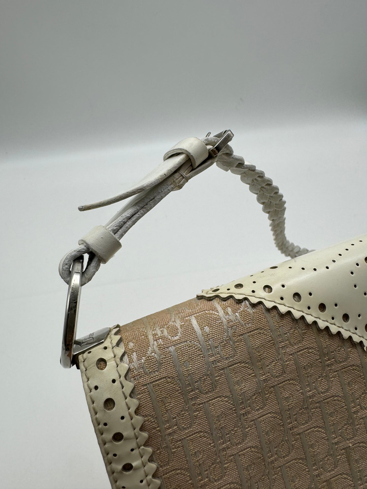 Authentic Christian Dior D'trick White & Pink Shoulder Bag