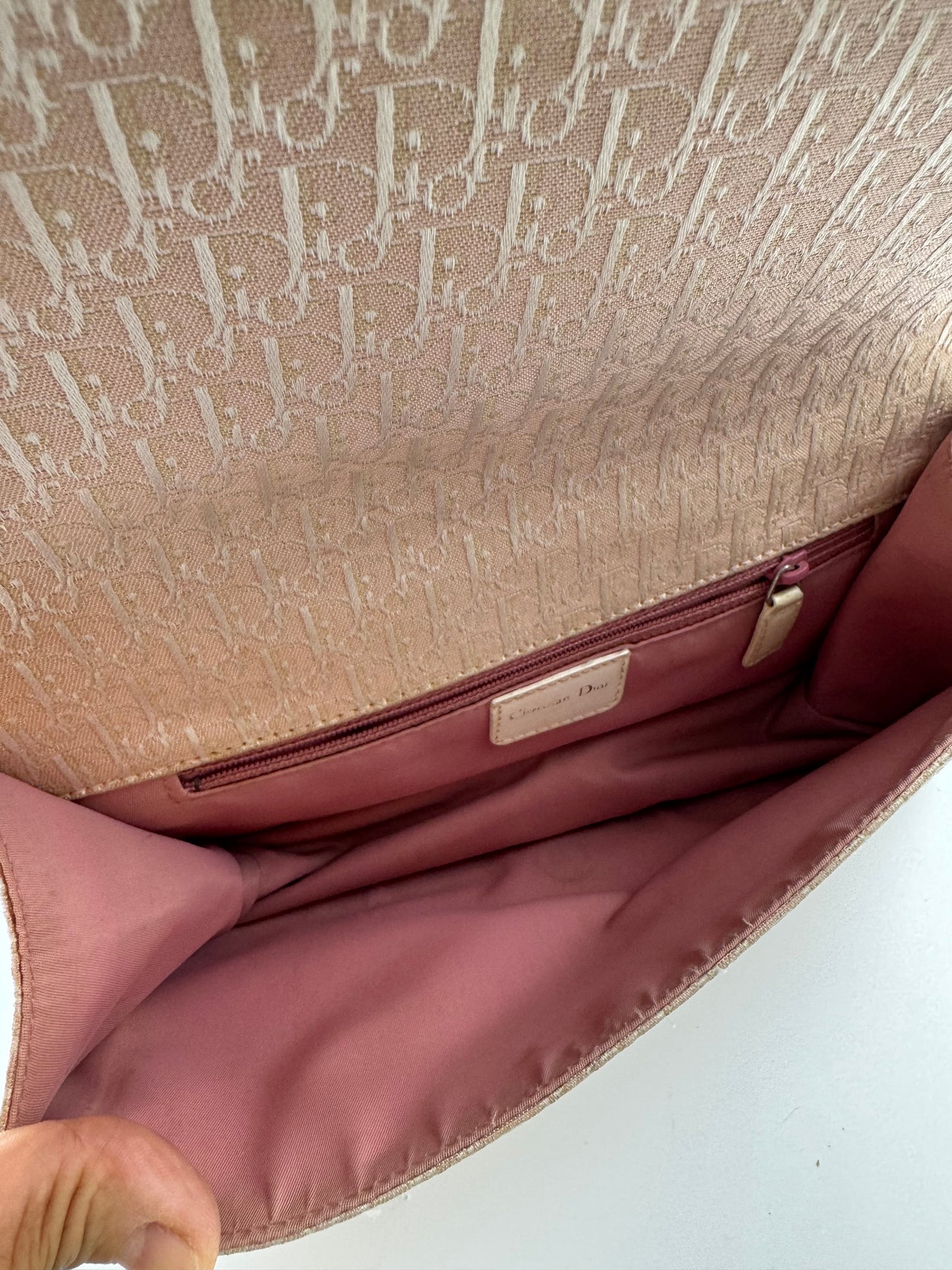 Authentic Christian Dior D'trick White & Pink Shoulder Bag