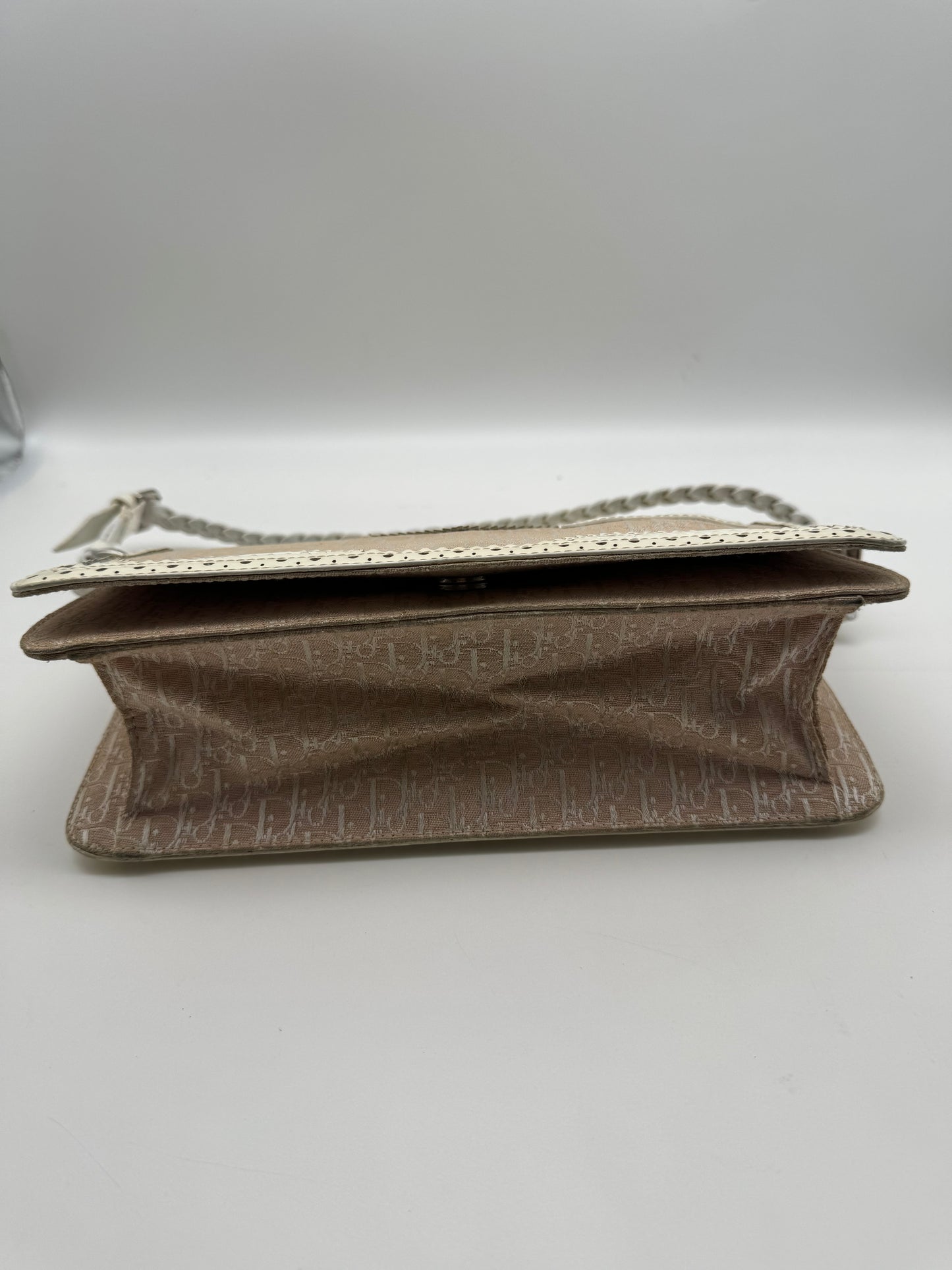 Authentic Christian Dior D'trick White & Pink Shoulder Bag