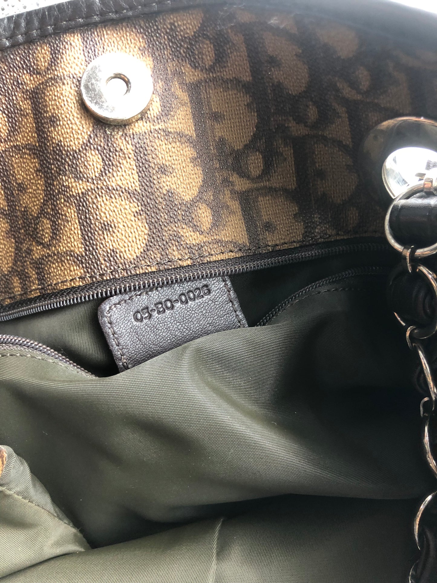 Authentic Christian Dior Dark BrownTrotter Romantique Tote Bag