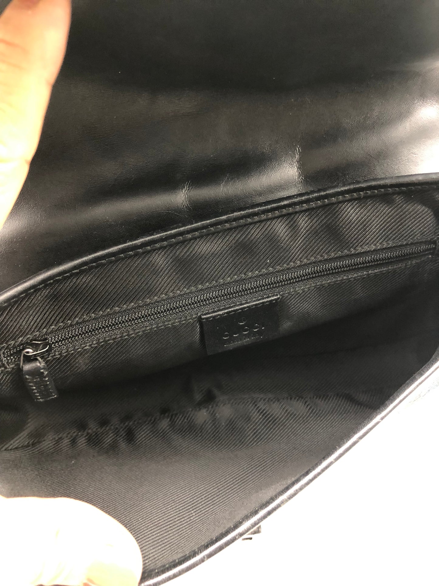 Authentic GUCCI Jackie Black Monogram Jacquard Cloth Shoulder Bag