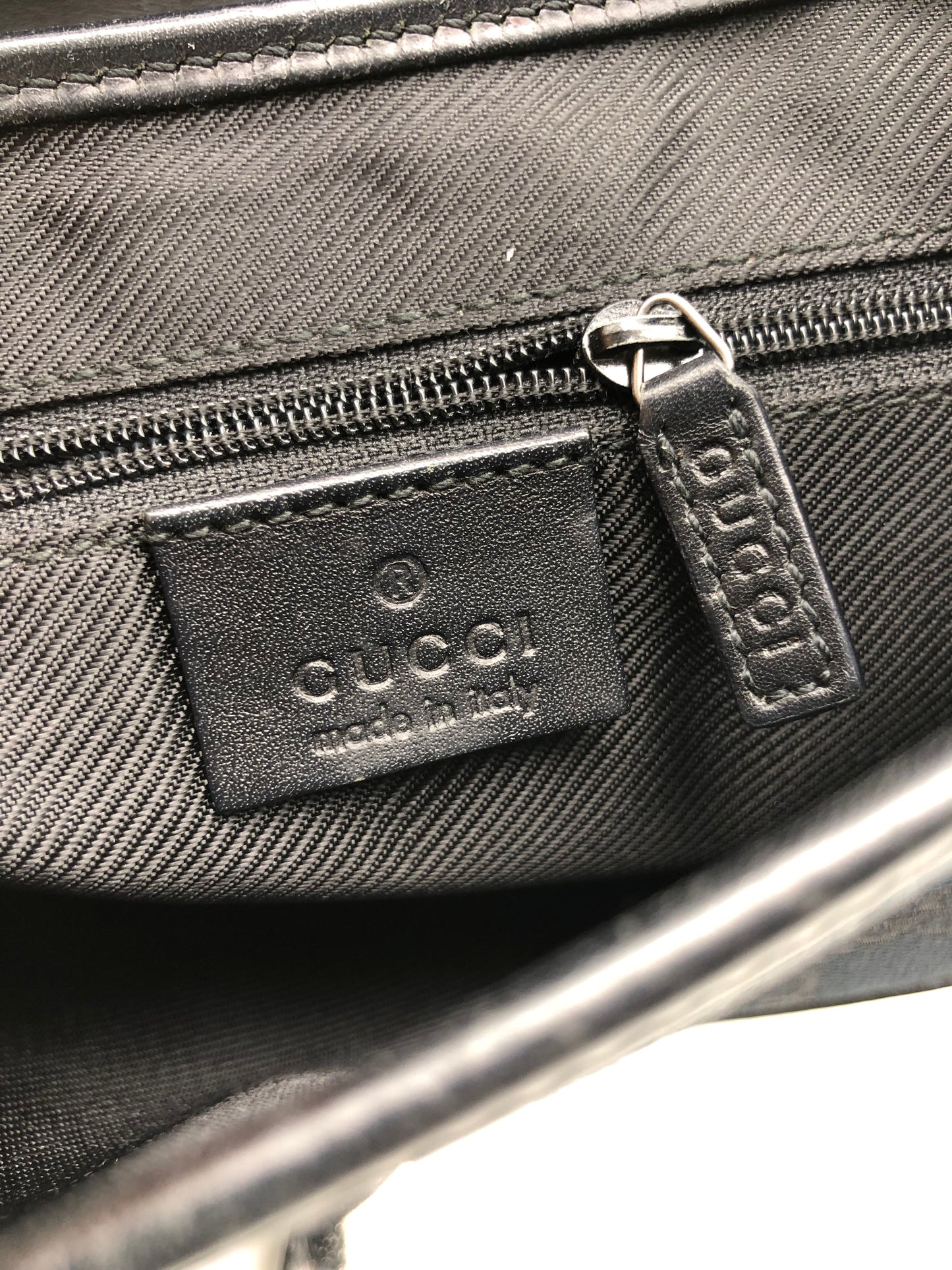 Authentic GUCCI Jackie Black Monogram Jacquard Cloth Shoulder Bag