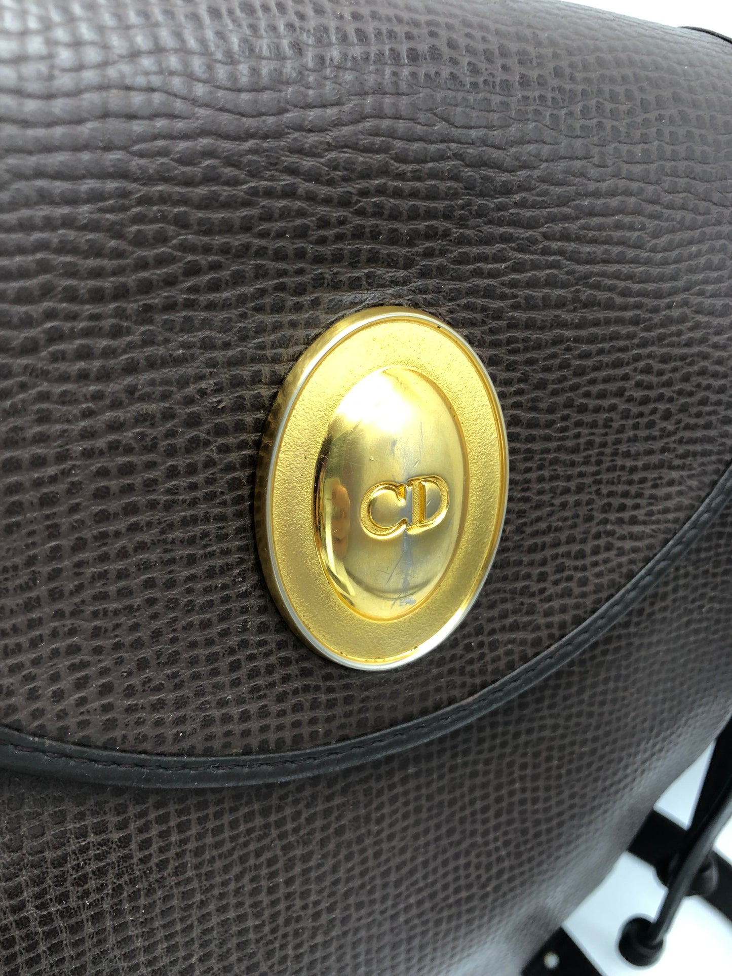 Authentic Christian Dior Dark Brown Leather Backpack