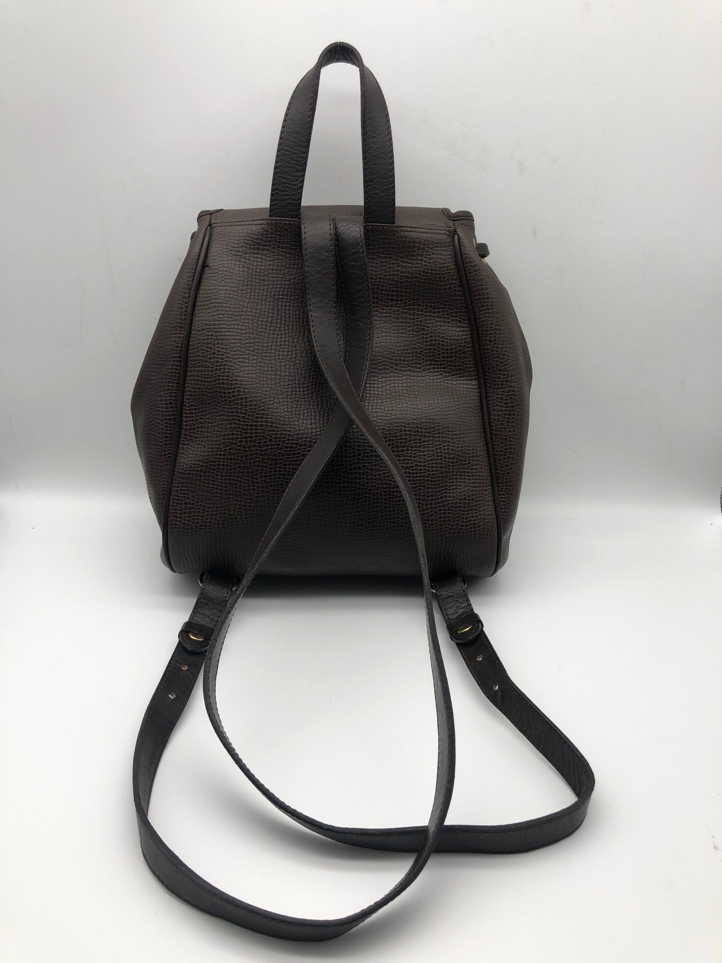 Authentic Christian Dior Dark Brown Leather Backpack