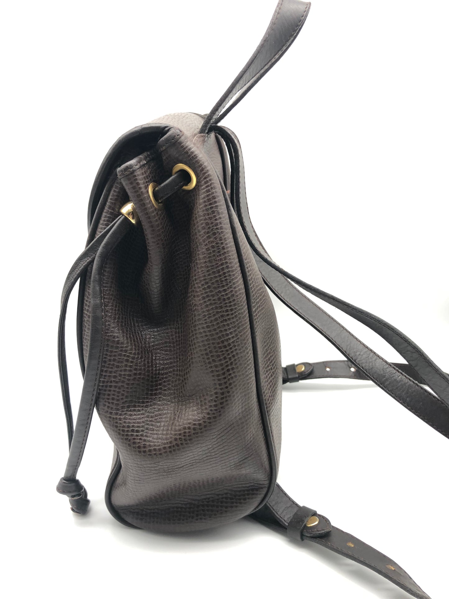 Authentic Christian Dior Dark Brown Leather Backpack