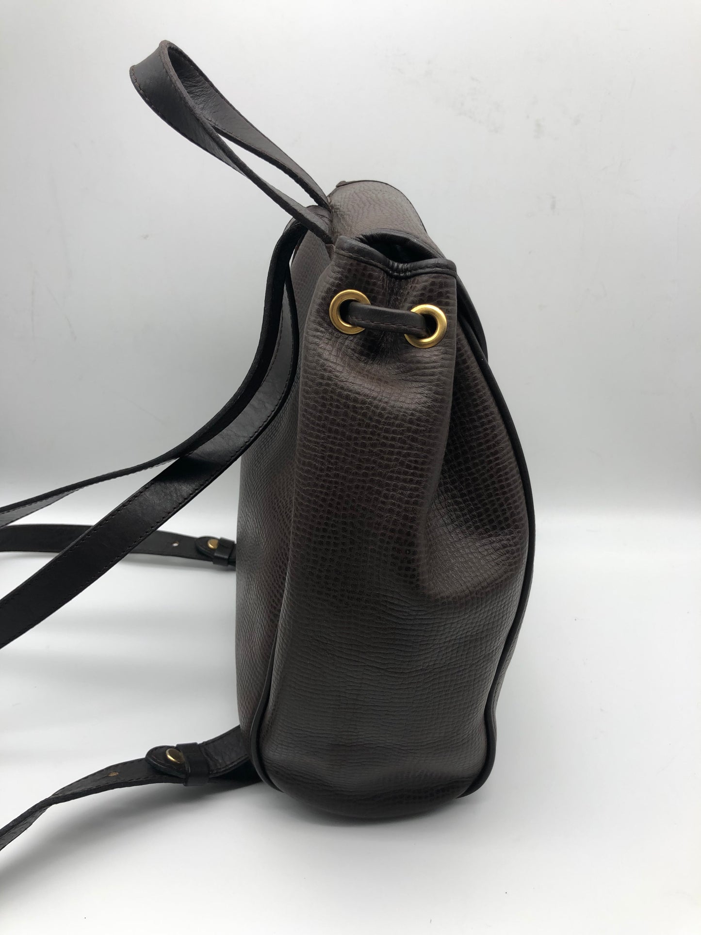 Authentic Christian Dior Dark Brown Leather Backpack