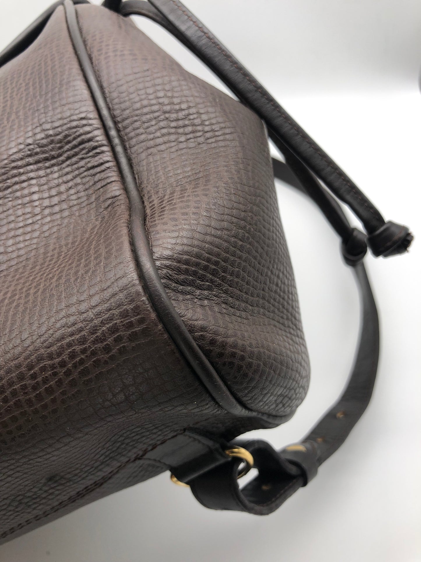 Authentic Christian Dior Dark Brown Leather Backpack