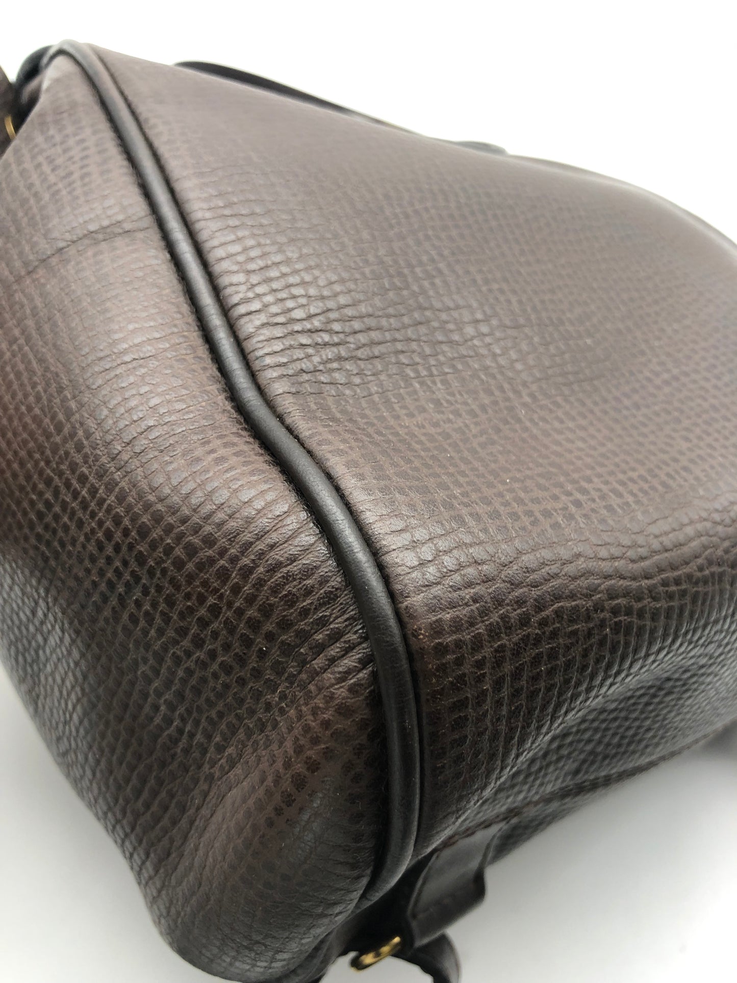 Authentic Christian Dior Dark Brown Leather Backpack