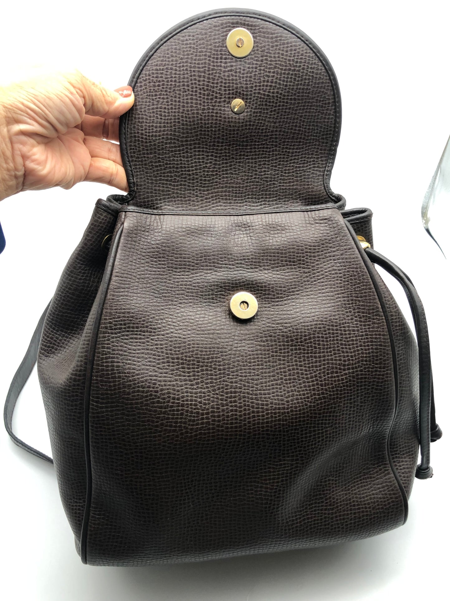 Authentic Christian Dior Dark Brown Leather Backpack