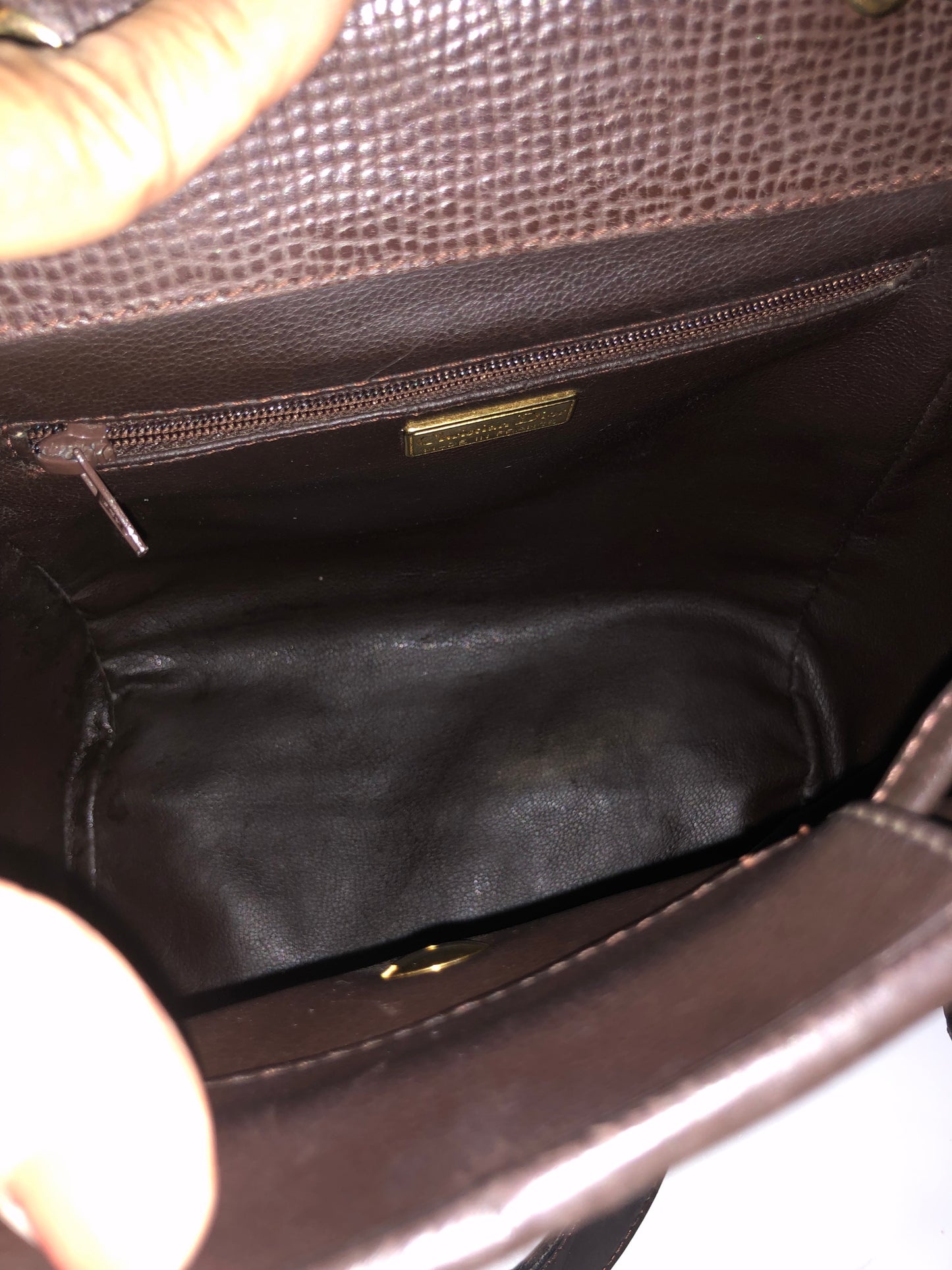 Authentic Christian Dior Dark Brown Leather Backpack