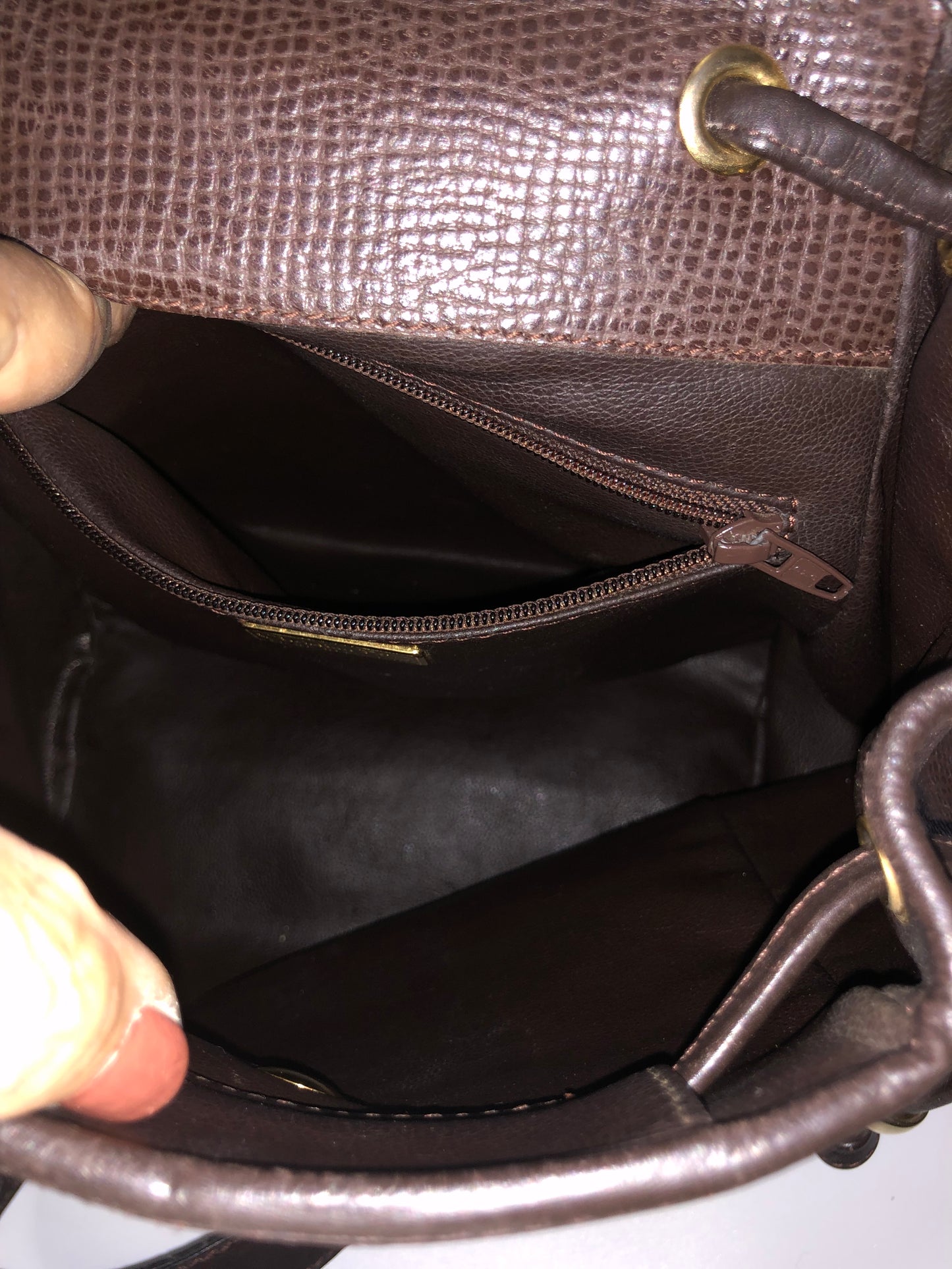 Authentic Christian Dior Dark Brown Leather Backpack