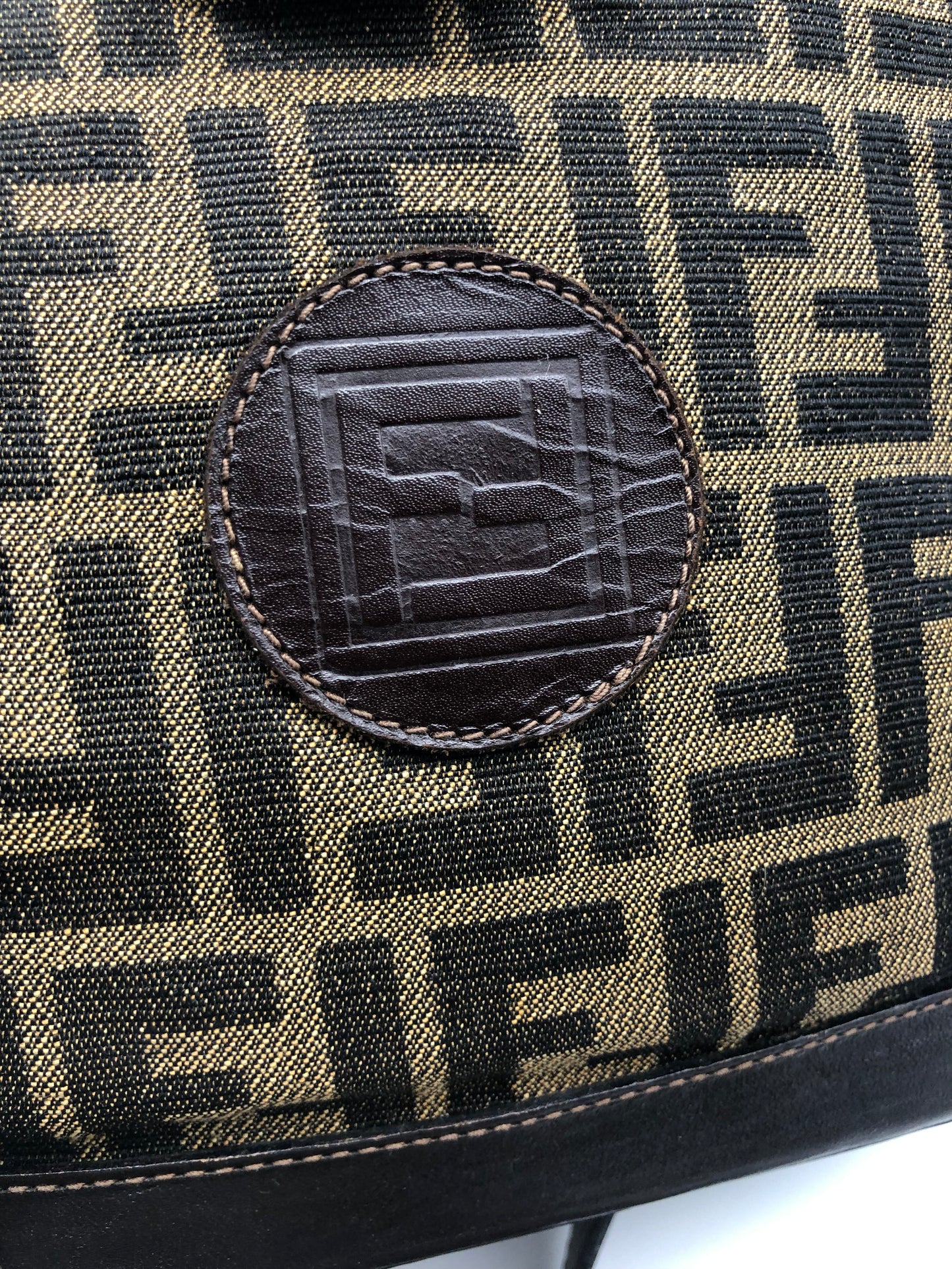Authentic Fendi Vintage Bucket FF Zucca Jacquard Cloth Crossbody Shoulder Bag