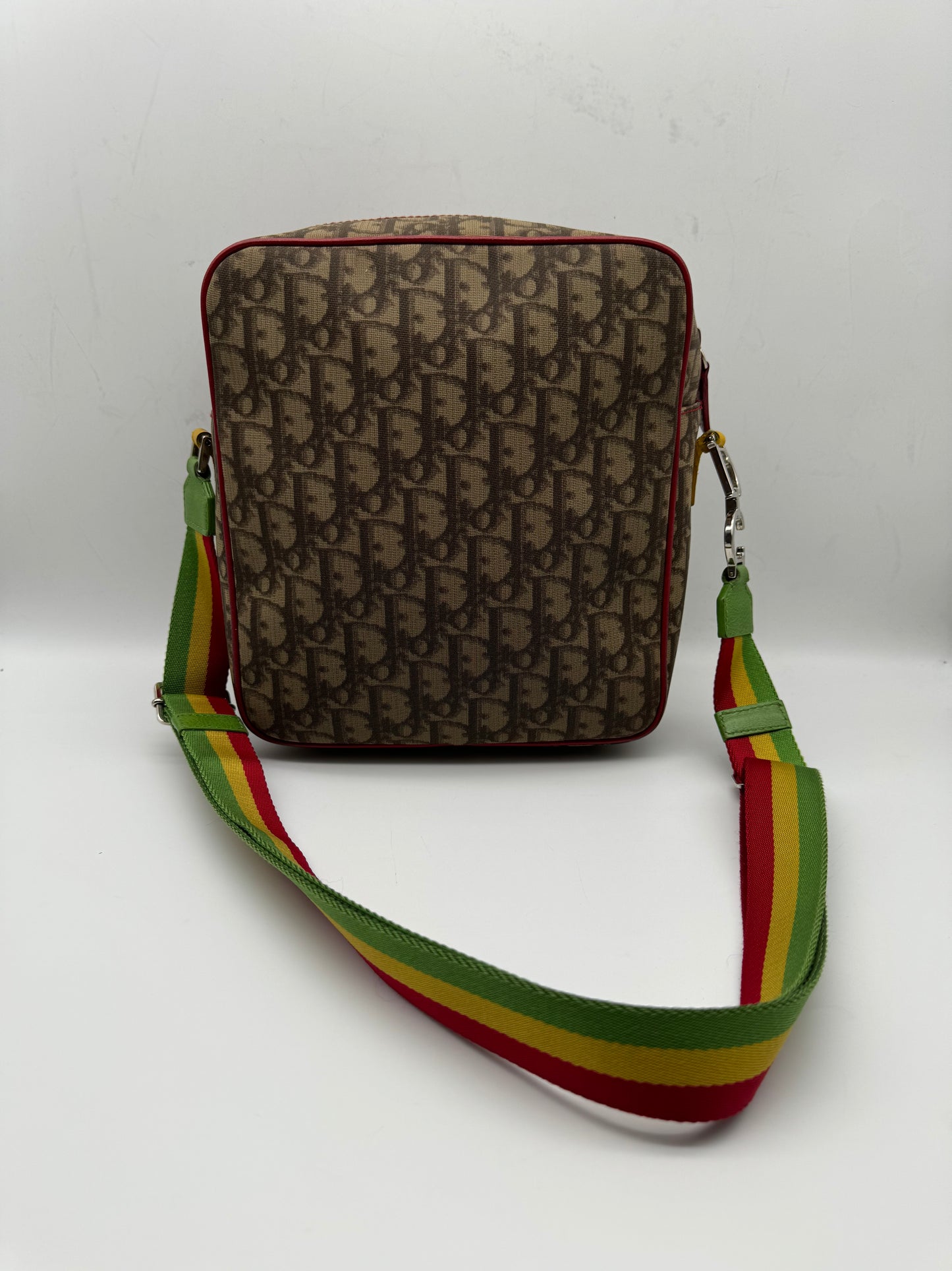 Authentic Christian Dior Rasta Trotter No.2 Coated Canvas Messenger Bag