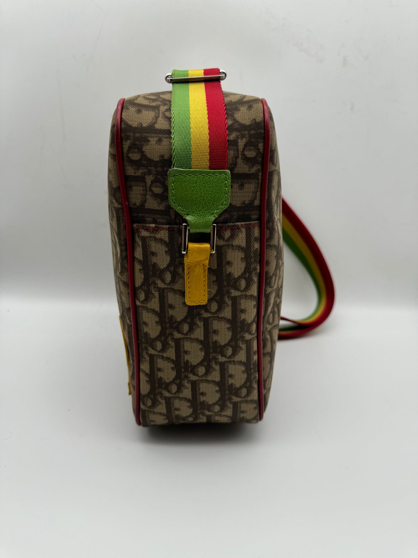 Authentic Christian Dior Rasta Trotter No.2 Coated Canvas Messenger Bag