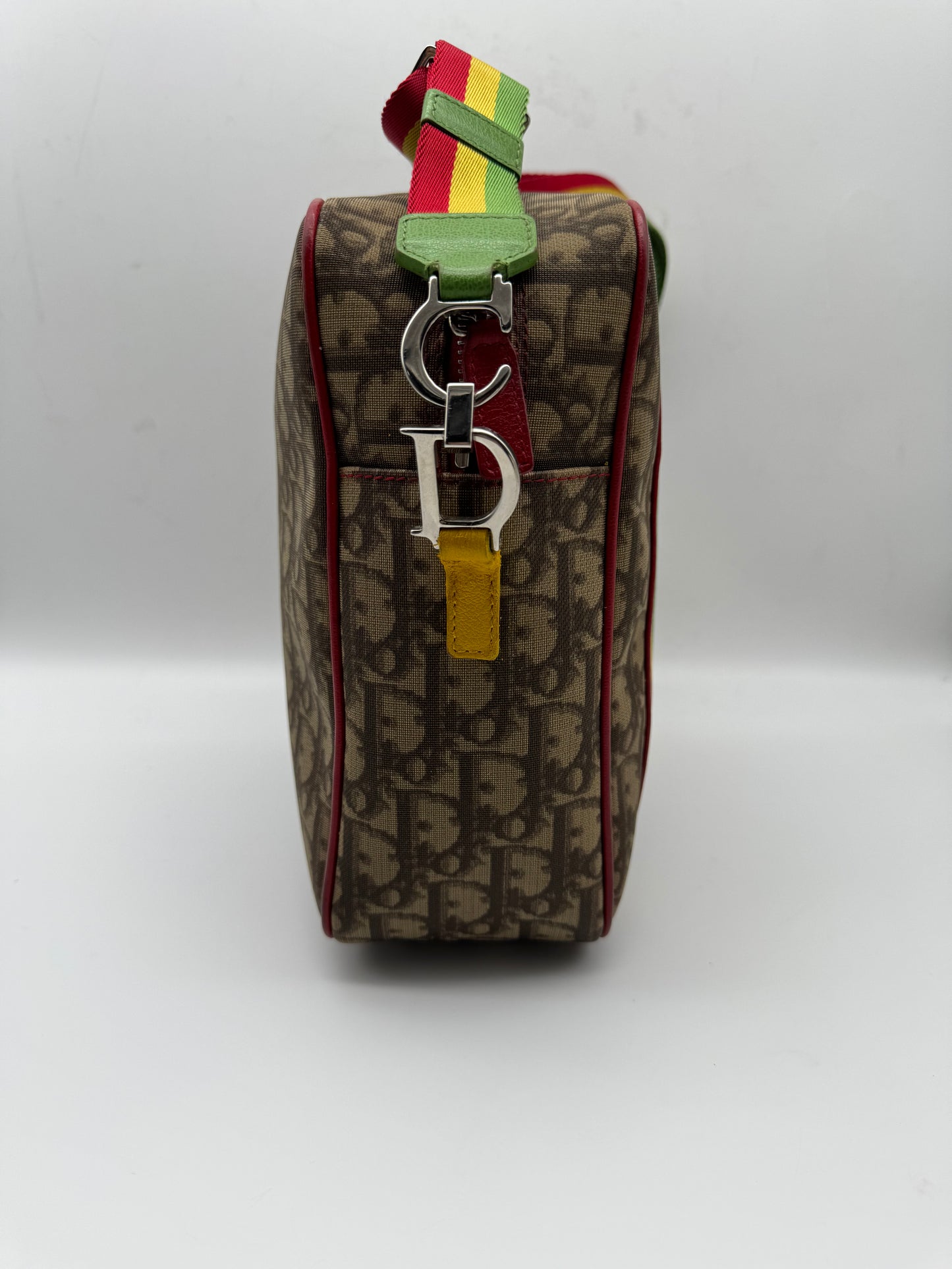 Authentic Christian Dior Rasta Trotter No.2 Coated Canvas Messenger Bag
