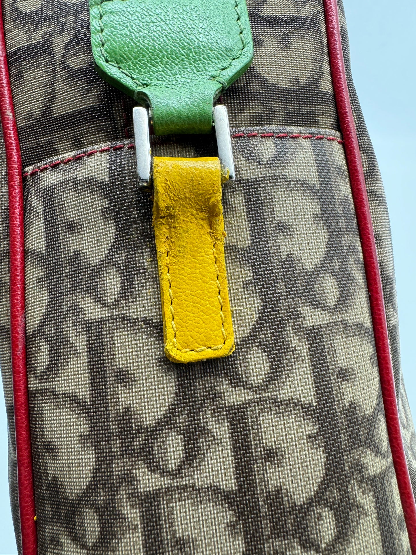 Authentic Christian Dior Rasta Trotter No.2 Coated Canvas Messenger Bag