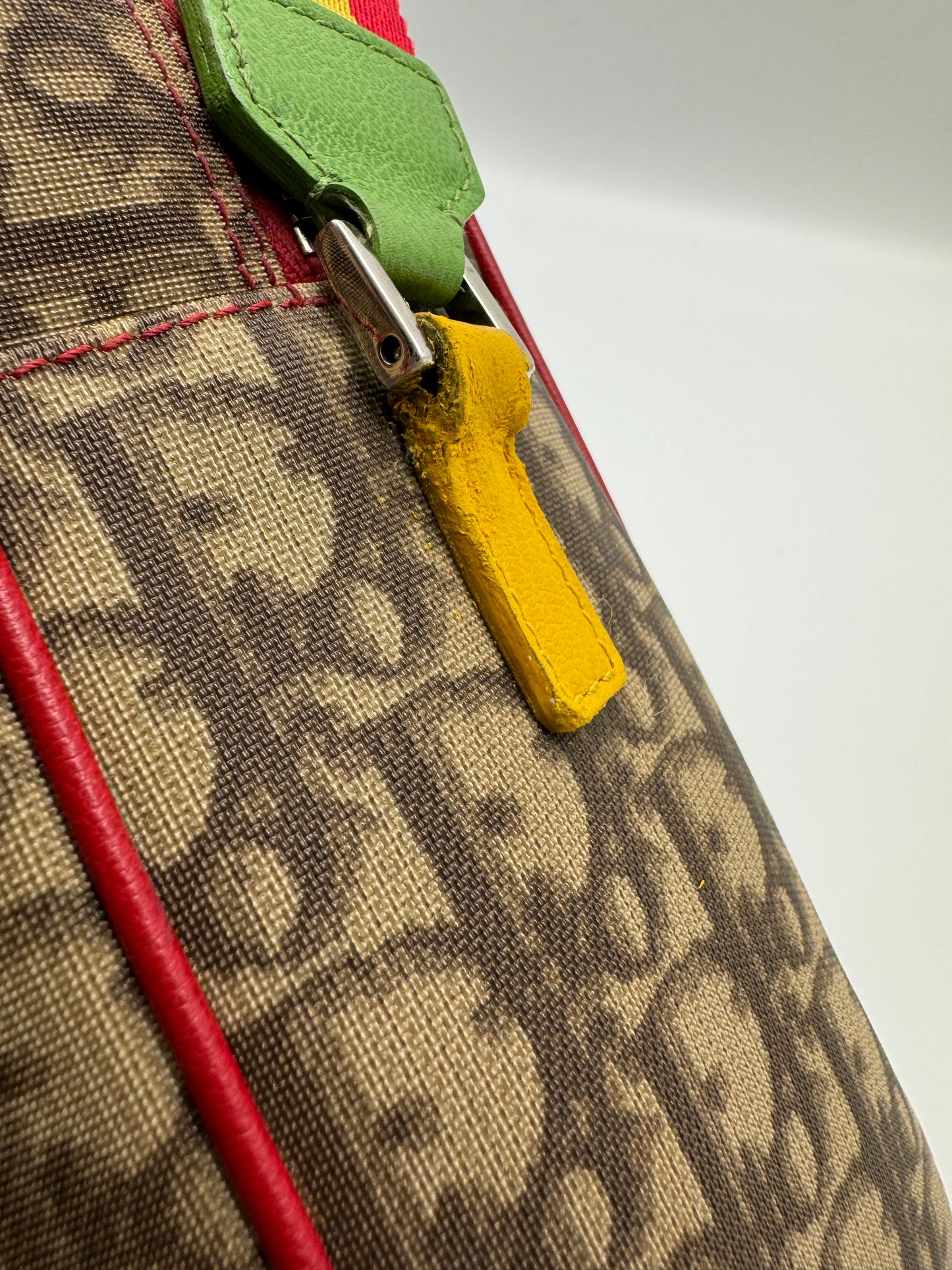 Authentic Christian Dior Rasta Trotter No.2 Coated Canvas Messenger Bag