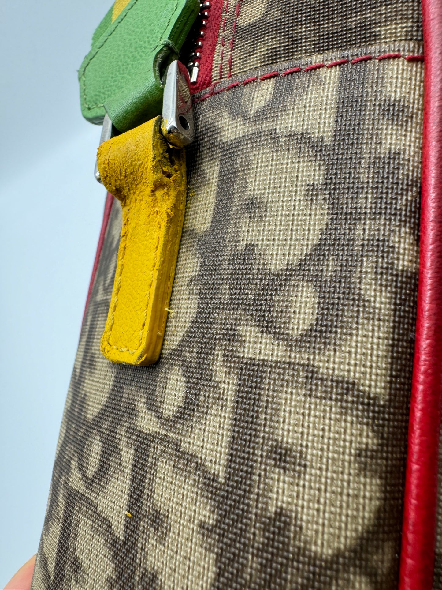 Authentic Christian Dior Rasta Trotter No.2 Coated Canvas Messenger Bag