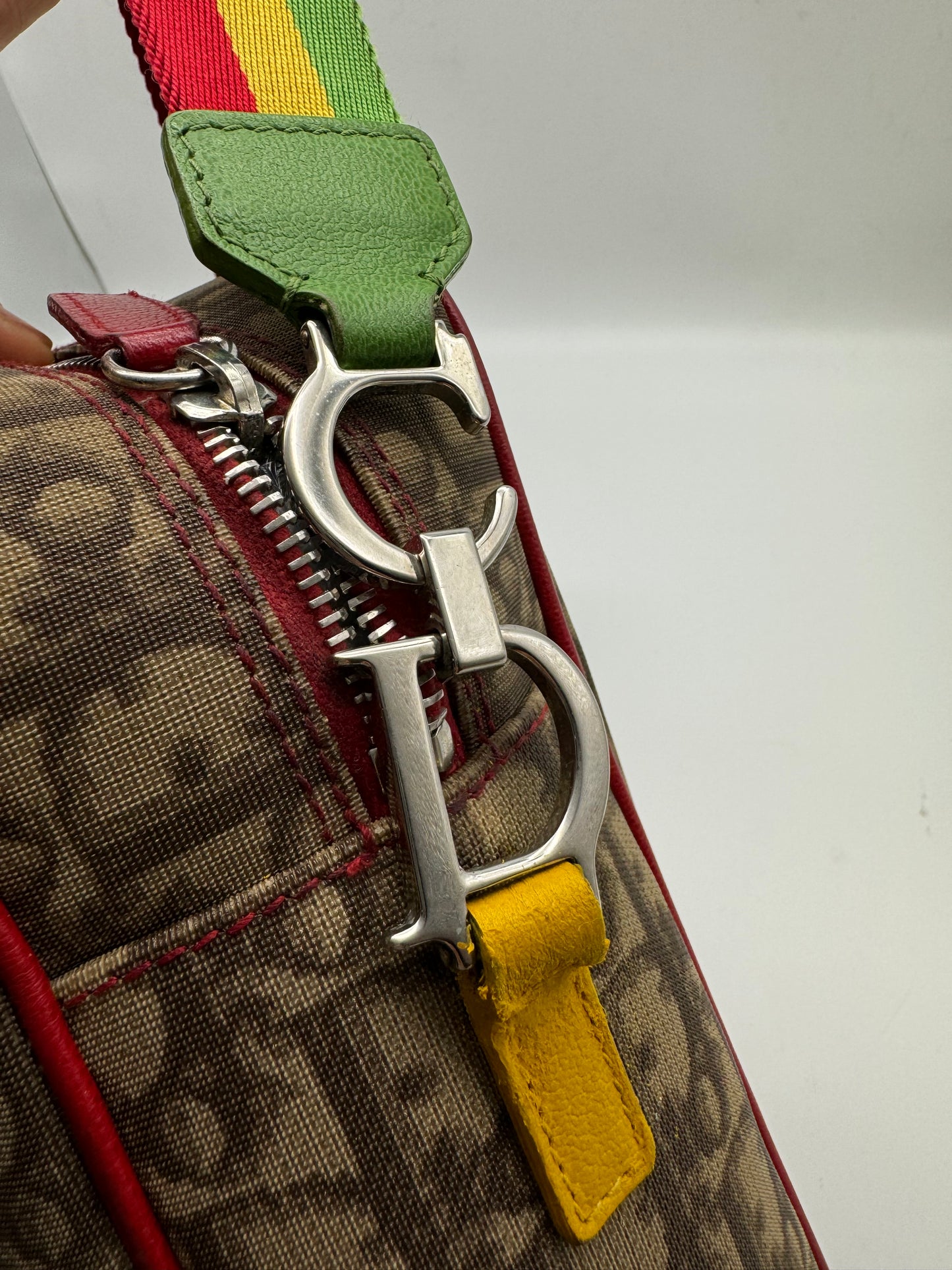 Authentic Christian Dior Rasta Trotter No.2 Coated Canvas Messenger Bag