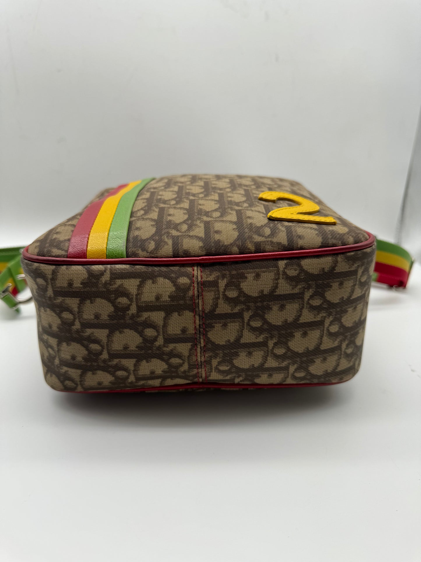 Authentic Christian Dior Rasta Trotter No.2 Coated Canvas Messenger Bag
