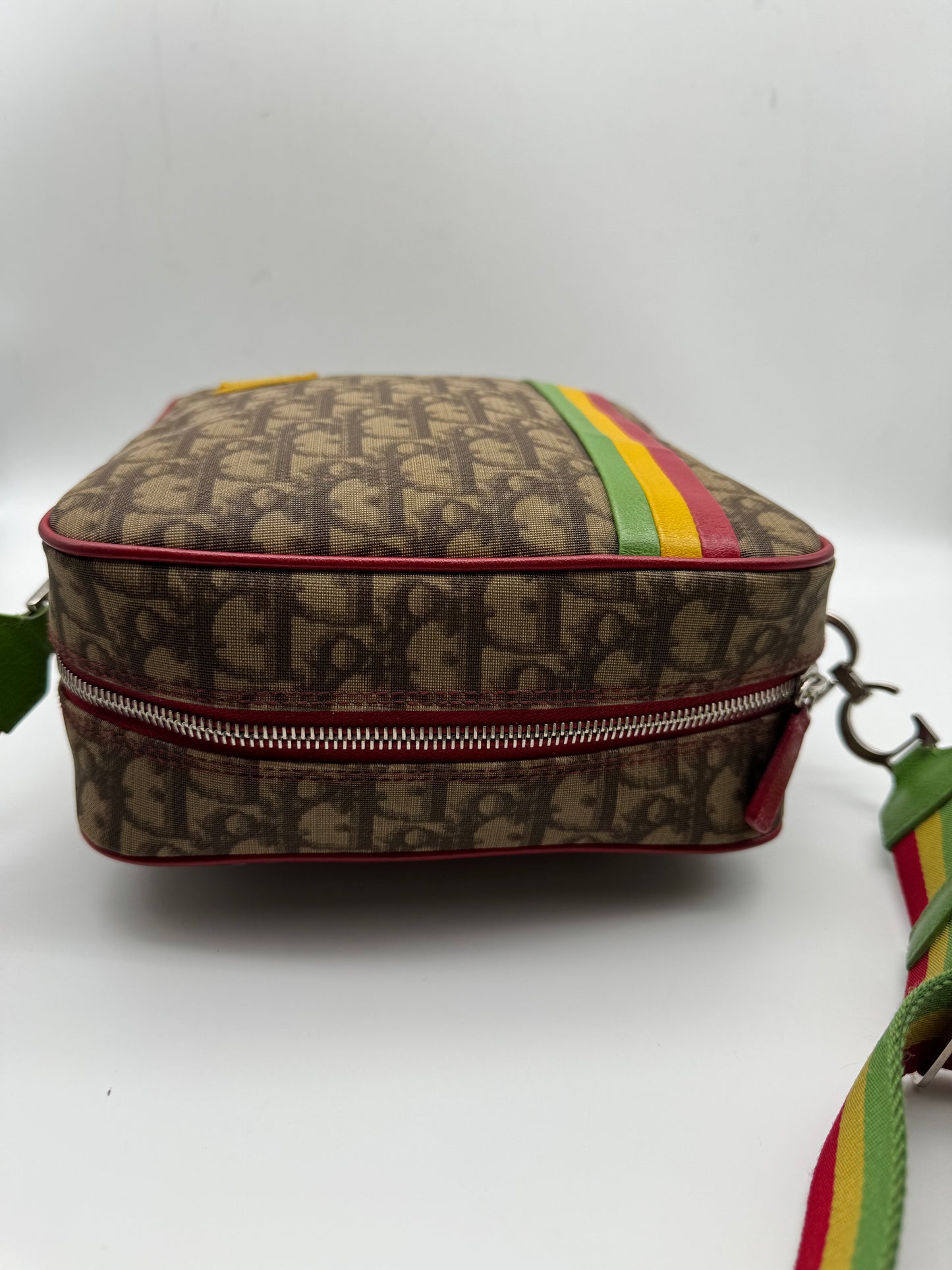 Authentic Christian Dior Rasta Trotter No.2 Coated Canvas Messenger Bag