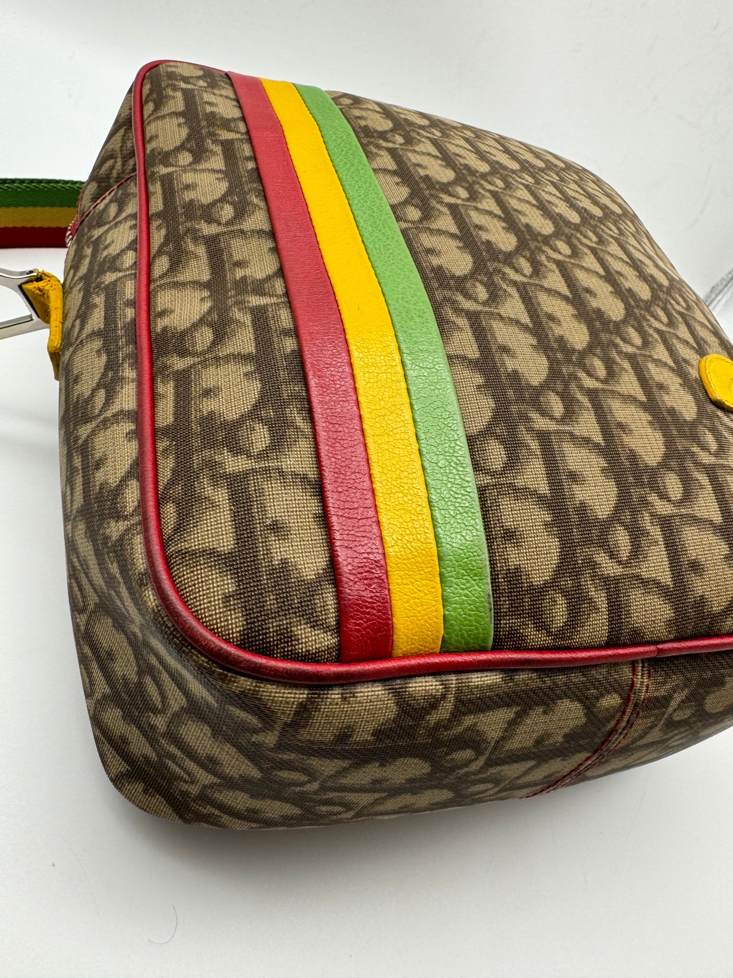 Authentic Christian Dior Rasta Trotter No.2 Coated Canvas Messenger Bag