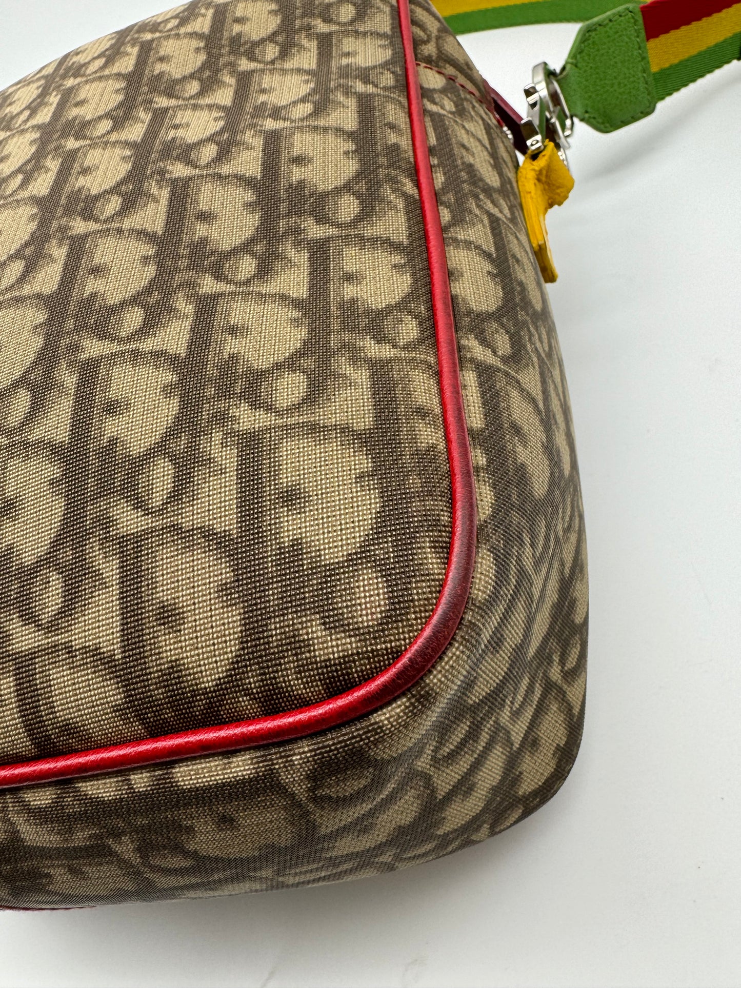 Authentic Christian Dior Rasta Trotter No.2 Coated Canvas Messenger Bag
