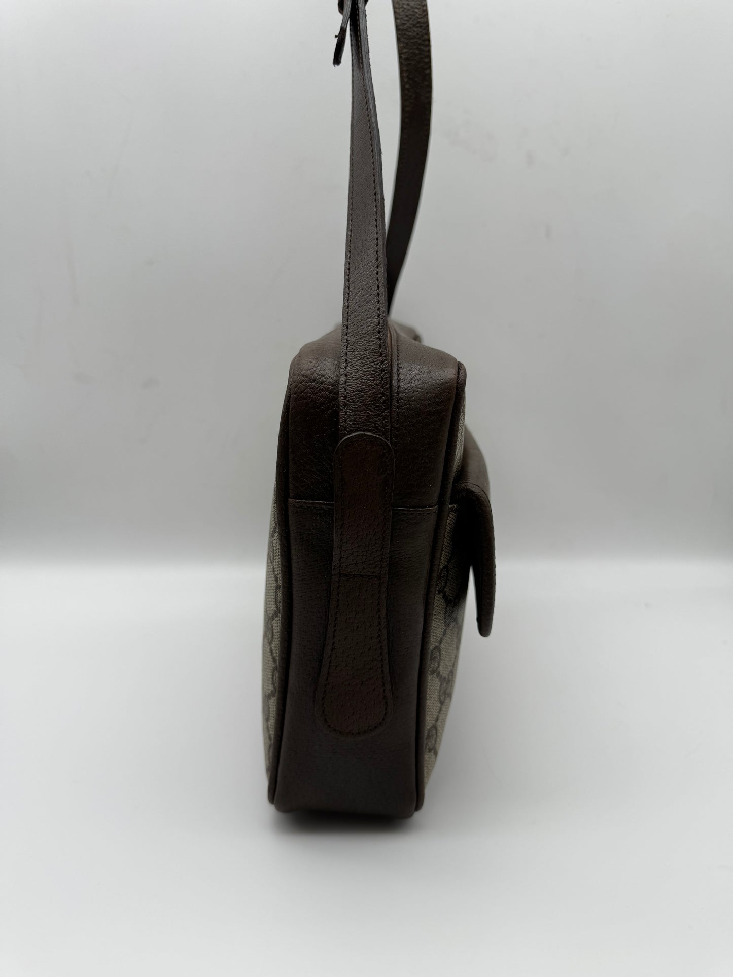 Authentic GUCCI Vintage Coated Canvas Shoulder/Crossbody Bag