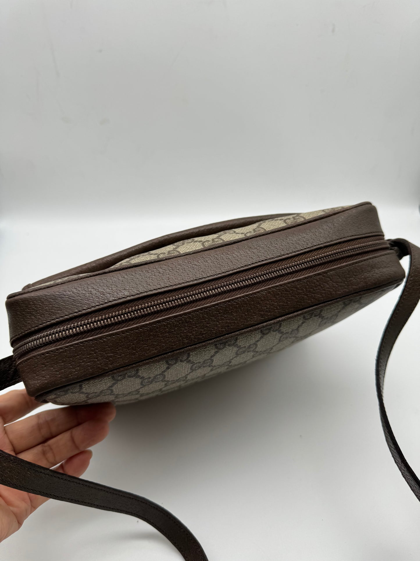 Authentic GUCCI Vintage Coated Canvas Shoulder/Crossbody Bag