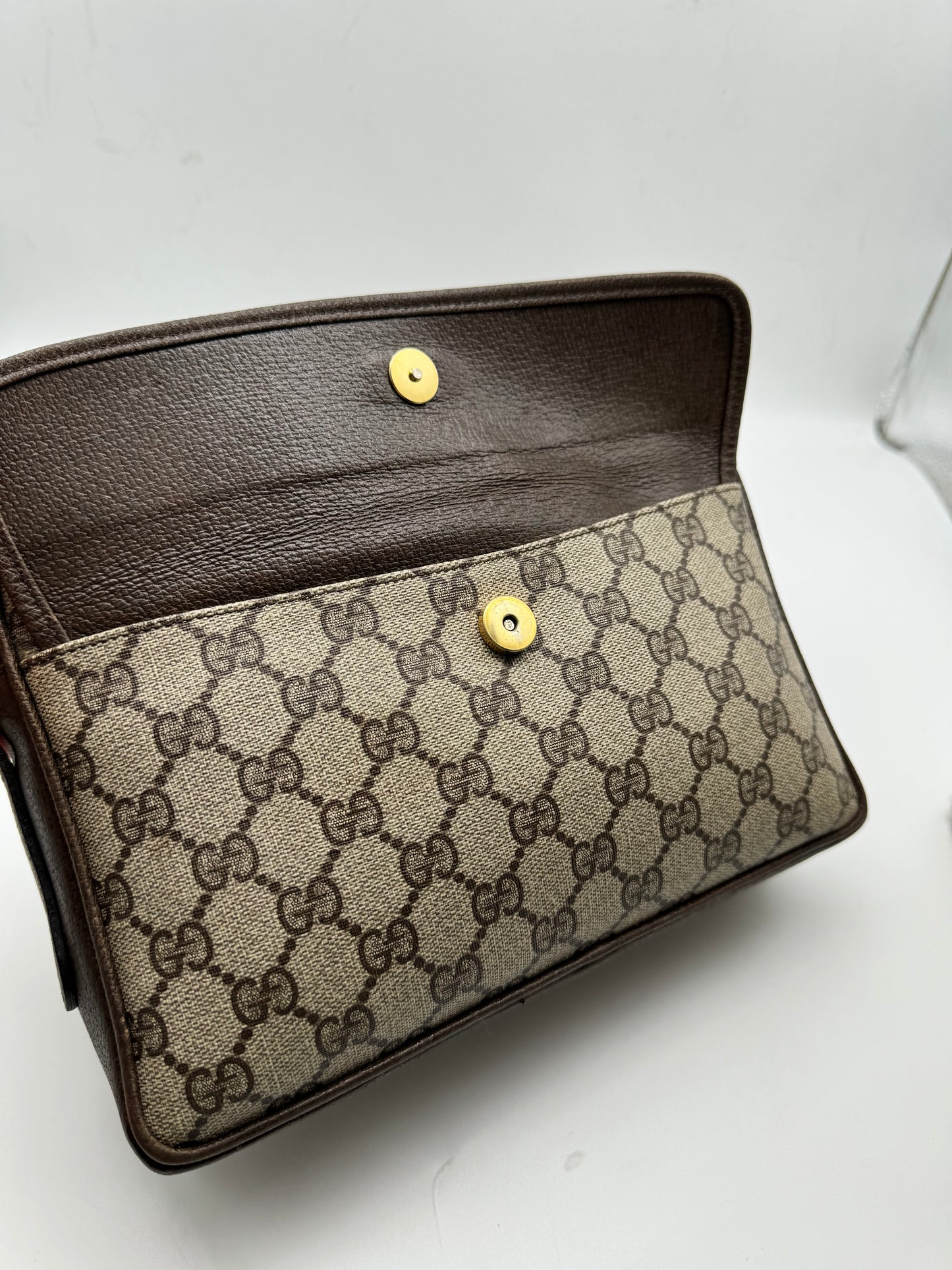 Authentic GUCCI Vintage Coated Canvas Shoulder/Crossbody Bag