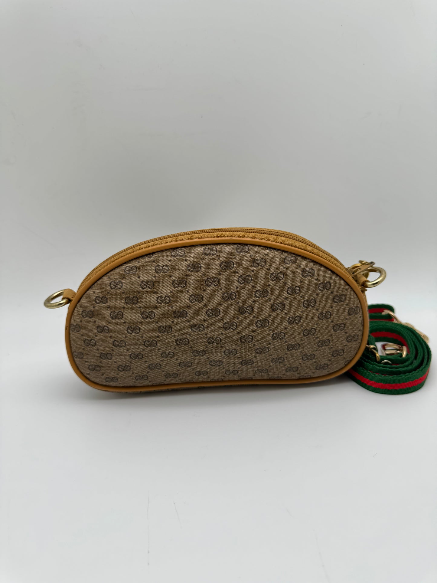 Authentic Gucci Vintage Clutch Micro GG Coated Canvas Added Strap Crossbody Bag