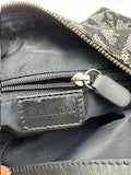 Authentic Christian Dior Black Trotter Jacquard Cloth Handbag