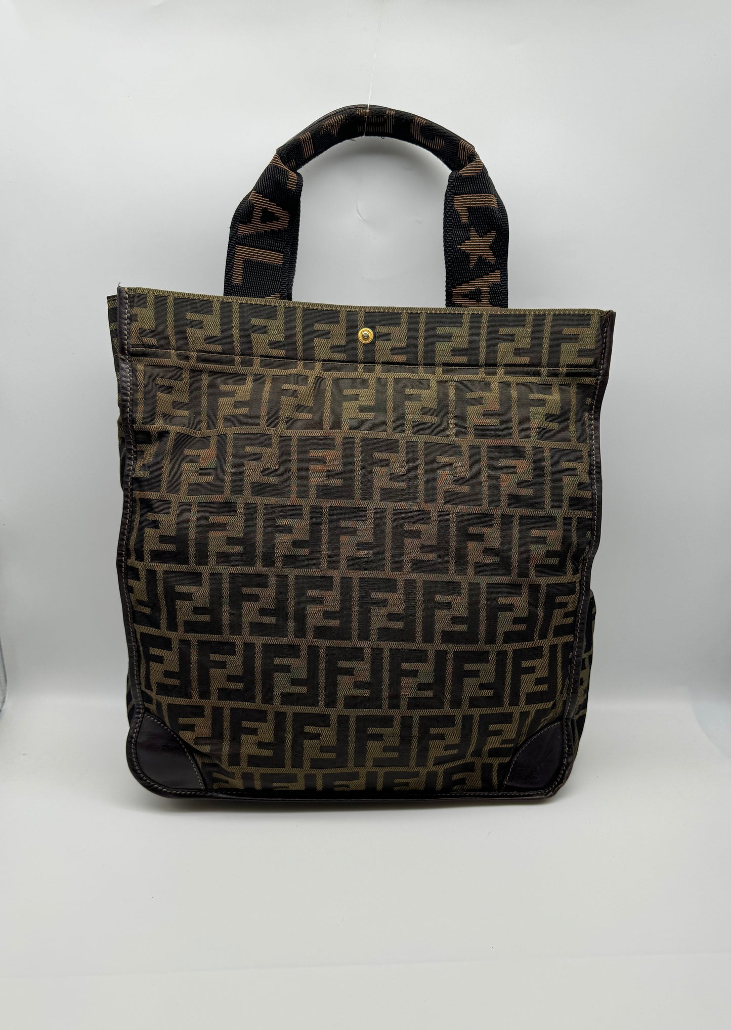 Authentic Fendi Brown FF Zucca Foldable Shopping Tote
