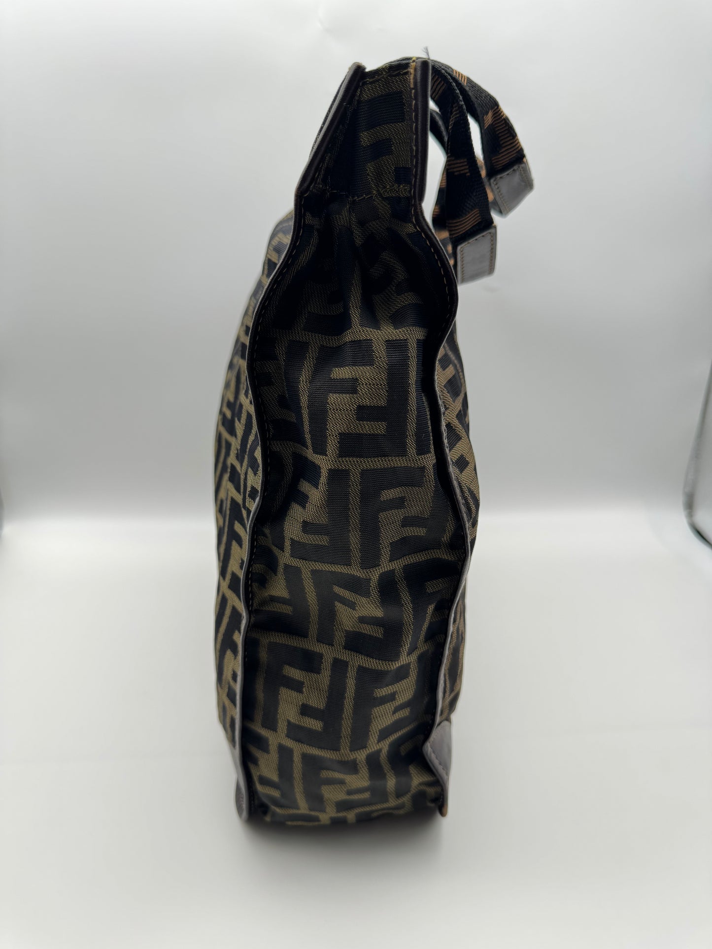 Authentic Fendi Brown FF Zucca Foldable Shopping Tote