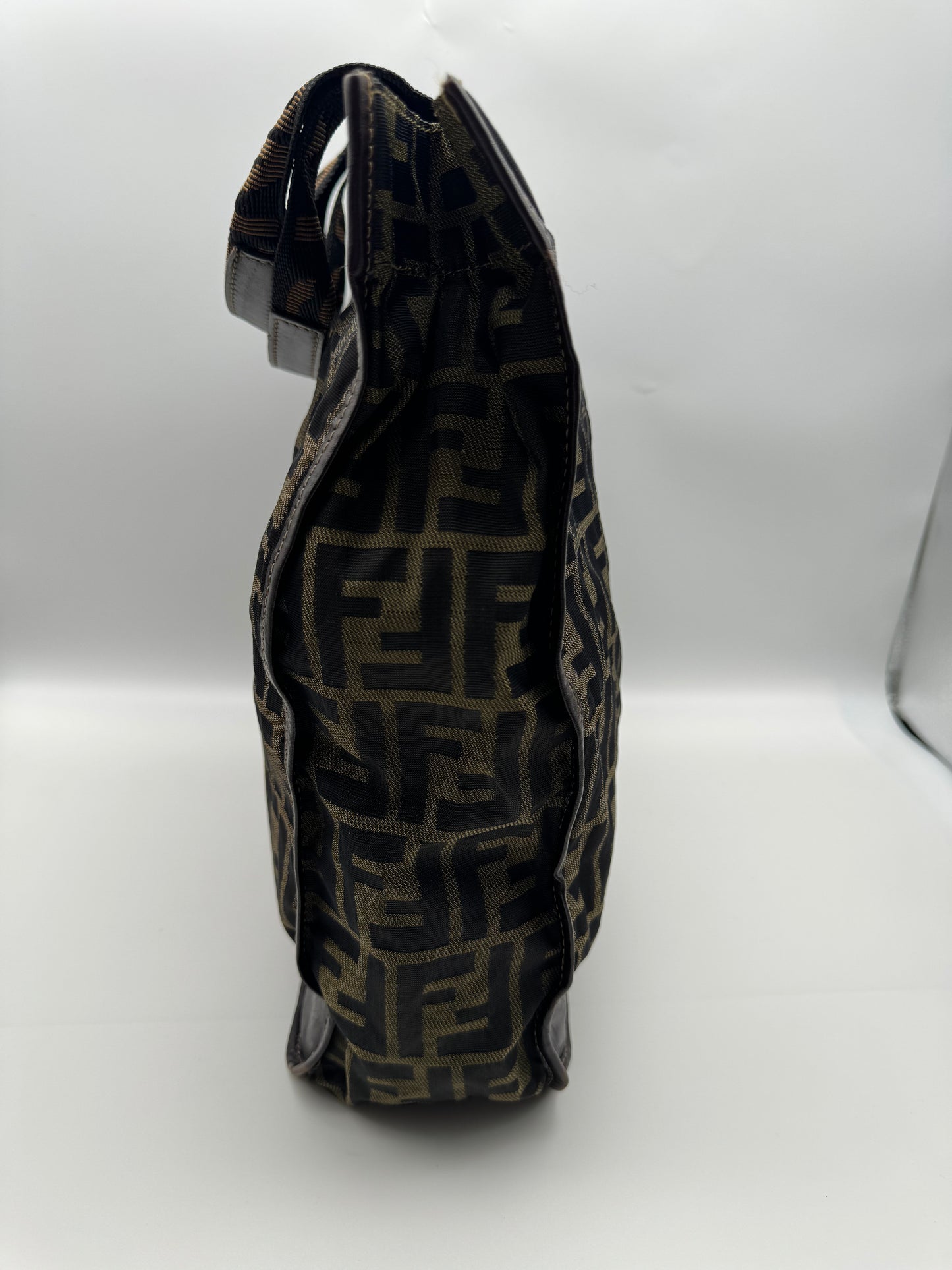 Authentic Fendi Brown FF Zucca Foldable Shopping Tote
