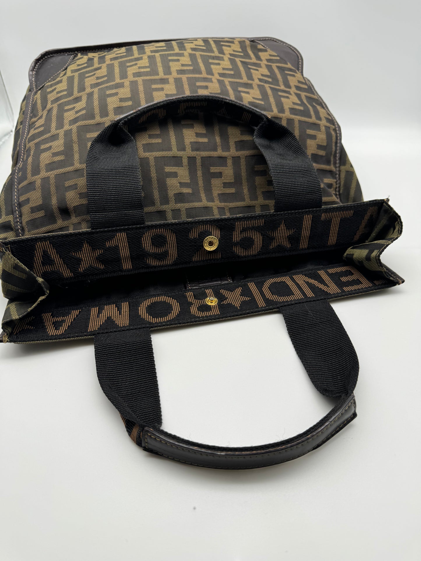 Authentic Fendi Brown FF Zucca Foldable Shopping Tote