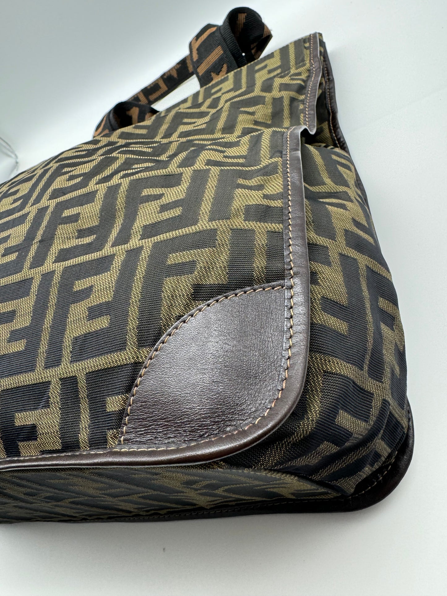 Authentic Fendi Brown FF Zucca Foldable Shopping Tote