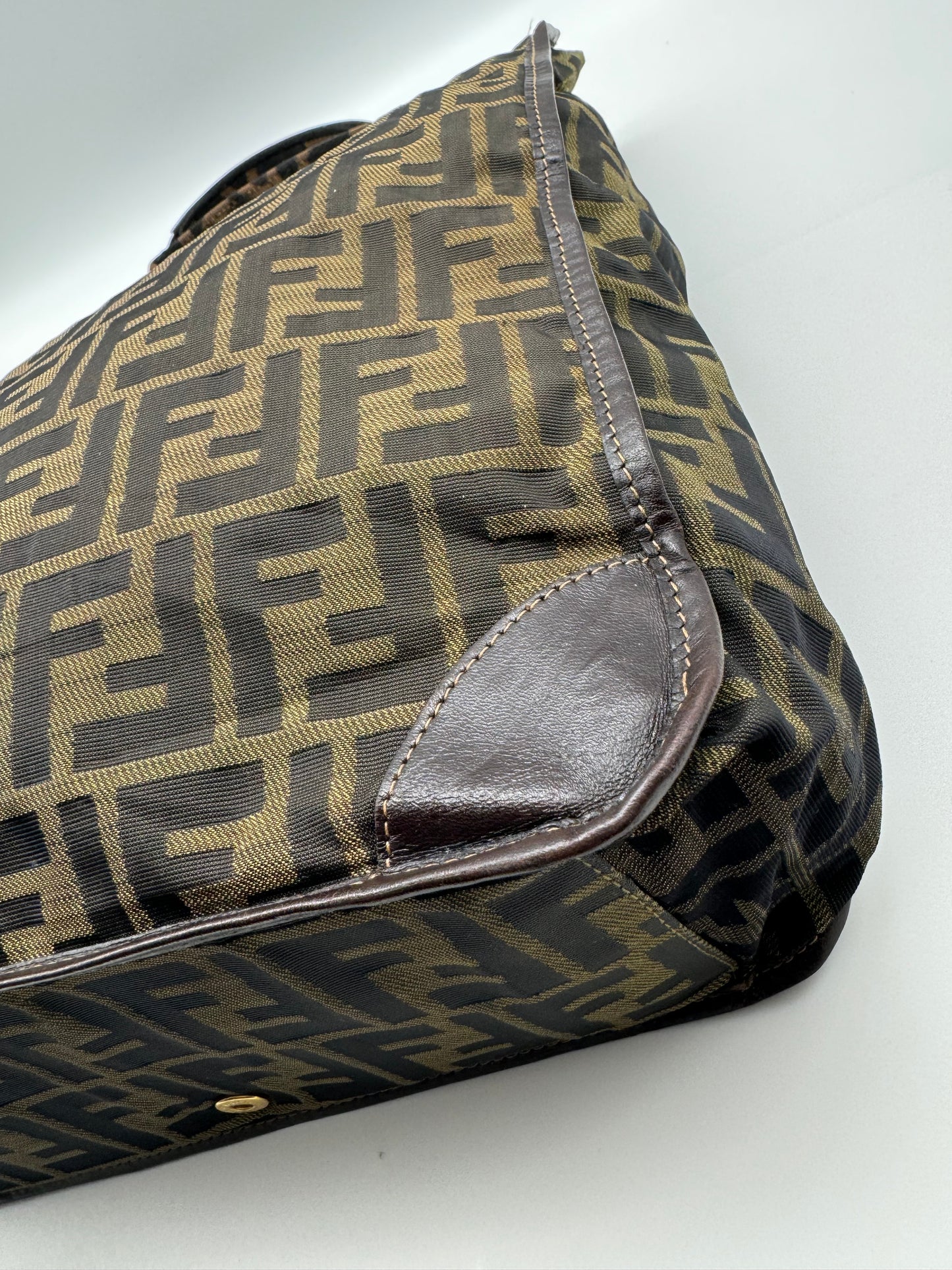Authentic Fendi Brown FF Zucca Foldable Shopping Tote